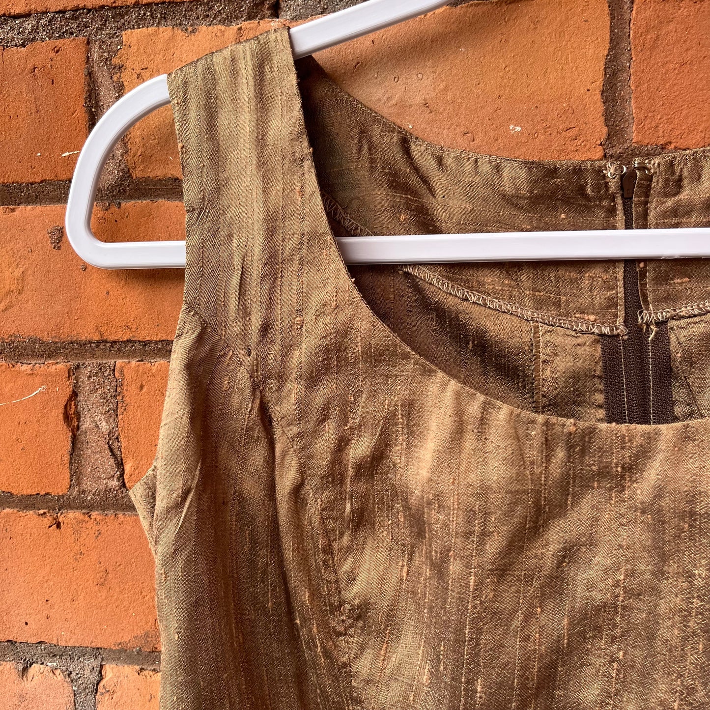 90’s Vintage Brown Metallic Structured Tank Top / Size M