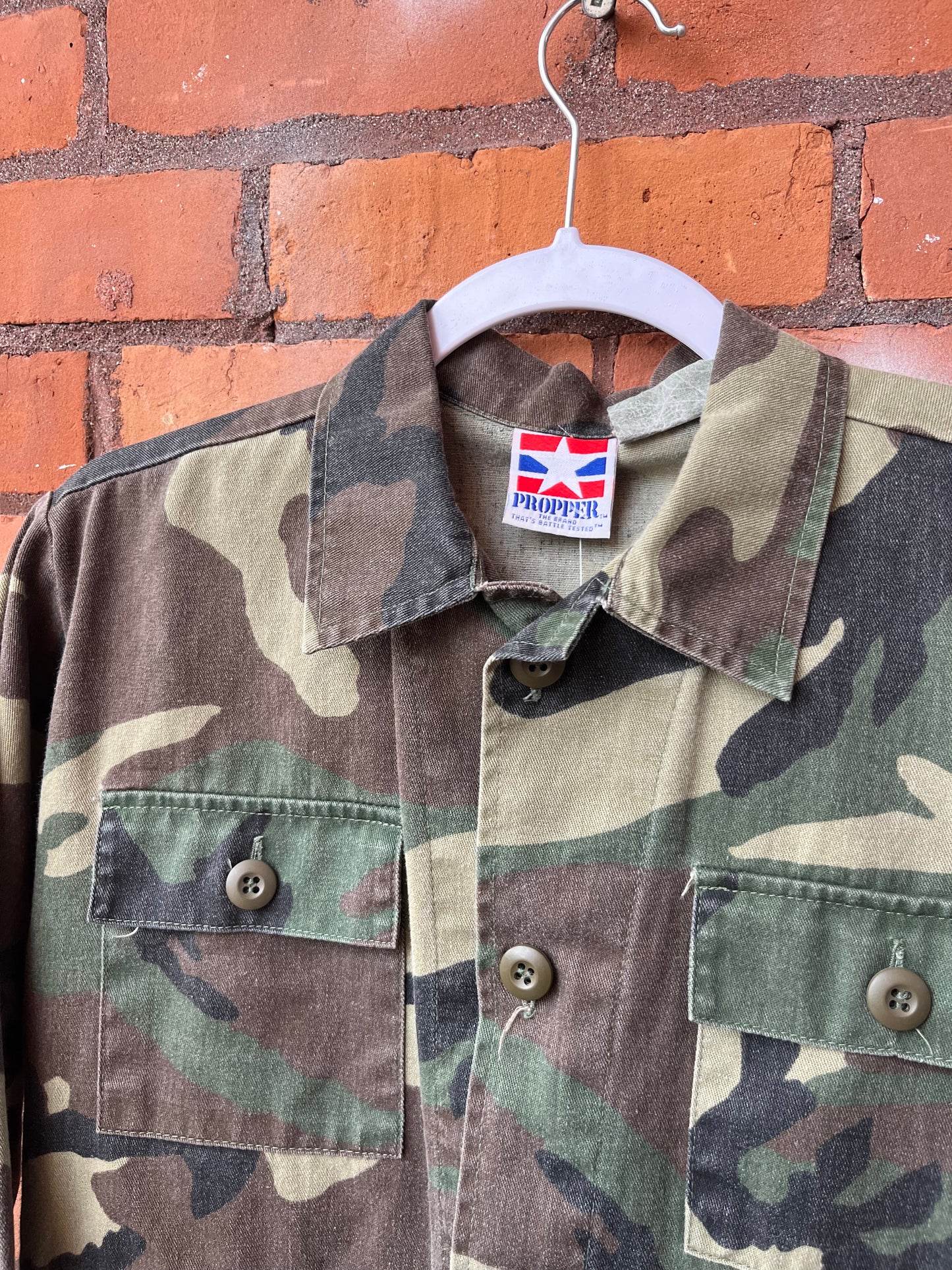90’s Vintage Army Button Down Shacket / Size S