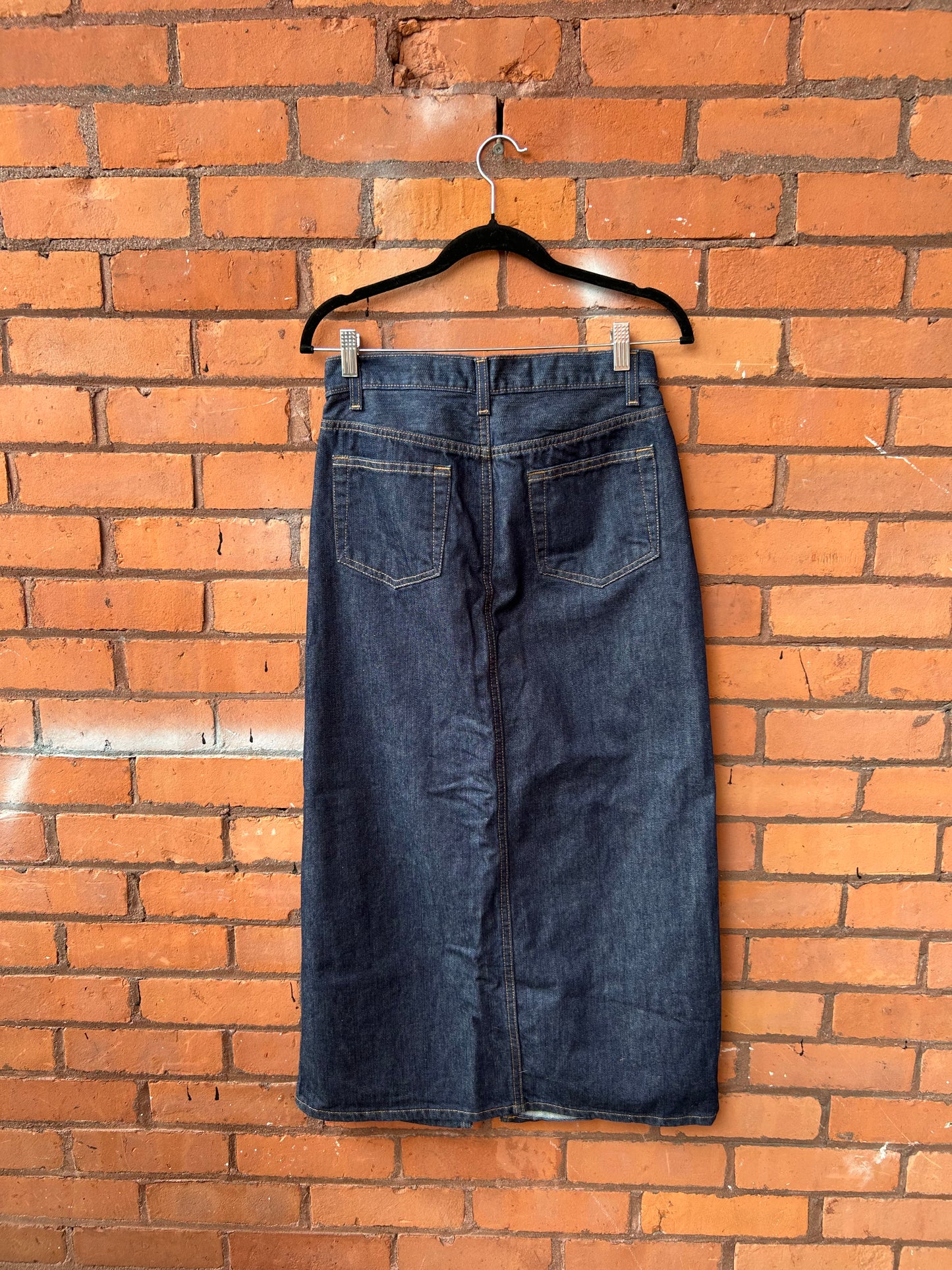 Y2K Vintage Dark Denim Maxi Skirt / 28 Waist