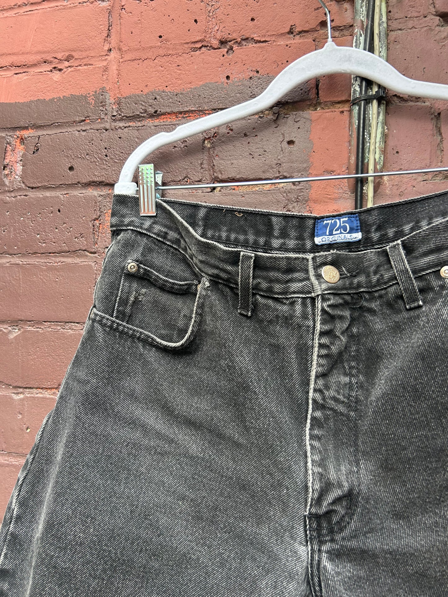 90's Vintage Faded Black Cut Off Jorts / 36 Waist