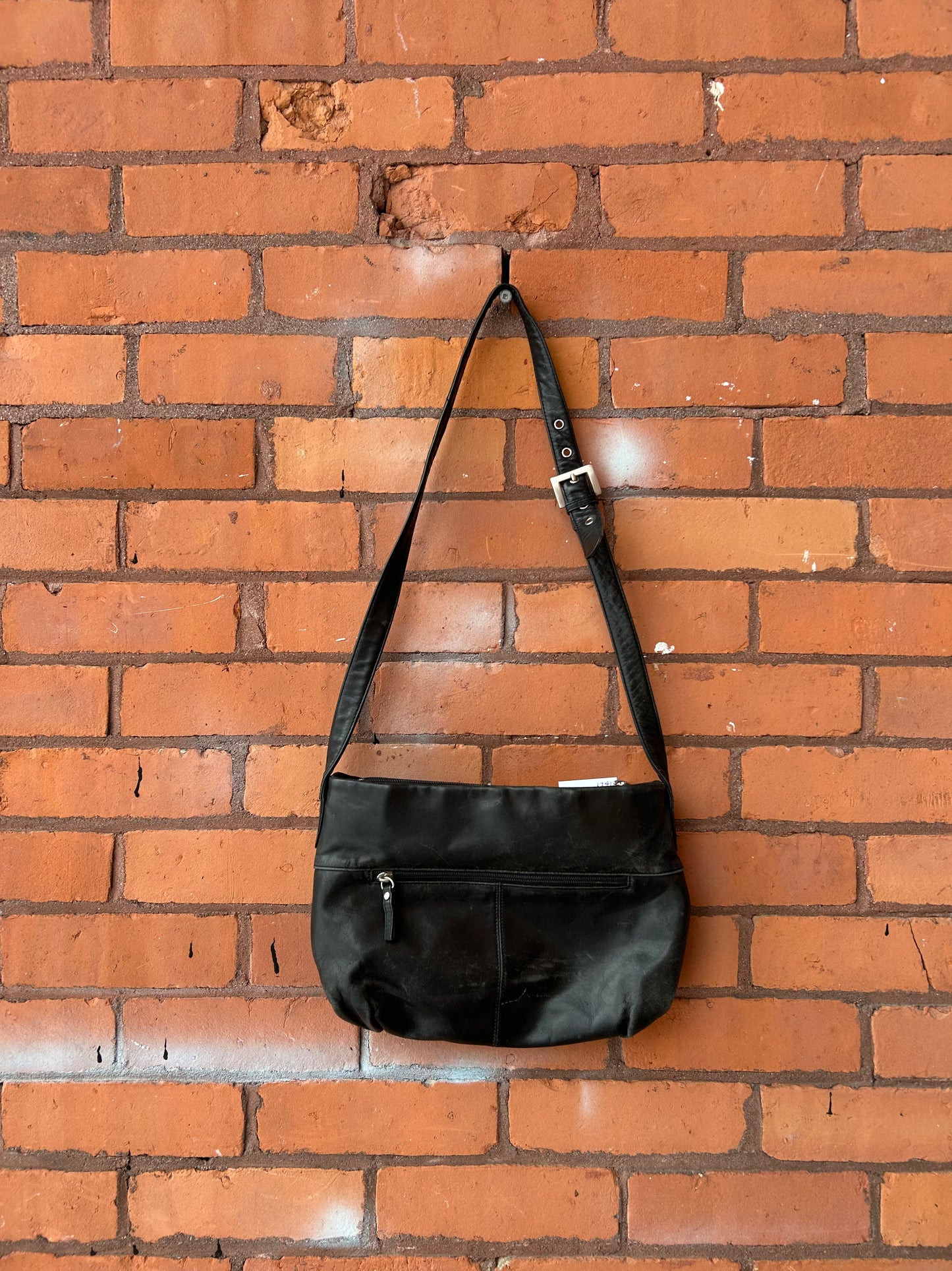 Y2K Vintage Black Leather Crossbody Purse