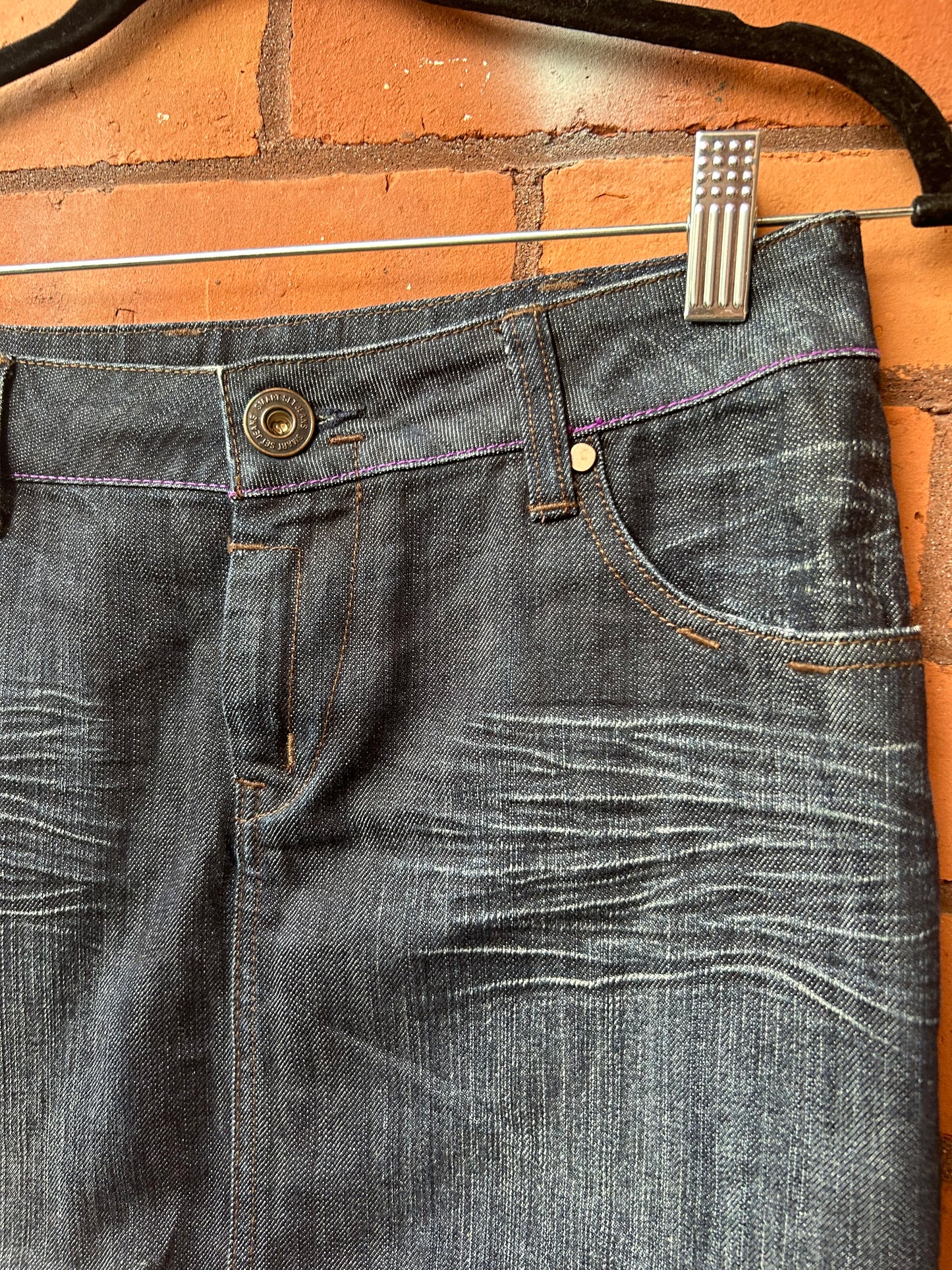 Y2K Vintage Dark Denim Mini Skirt / 30 Waist