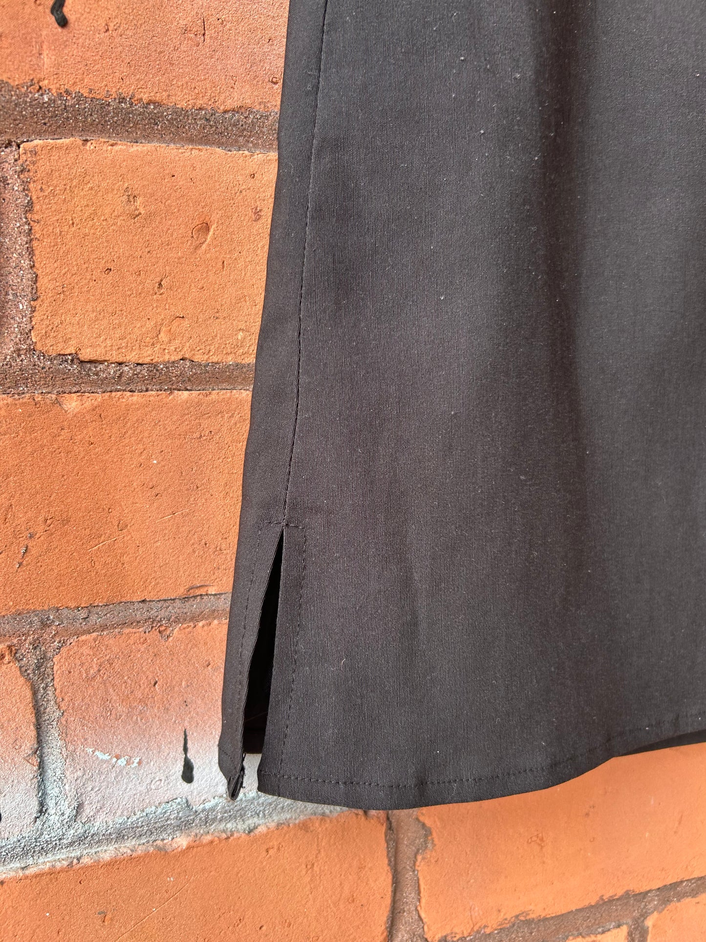90’s Vintage Black Grommet Tie Belt Black Mini Skirt / 36 Waist
