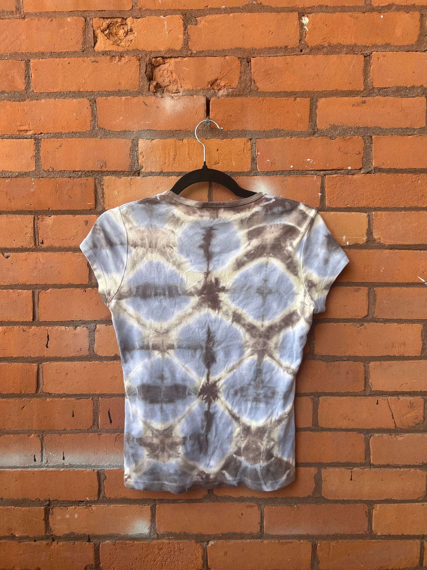 90’s Vintage Blue & Yellow Tie Dye Baby Tee / Size S
