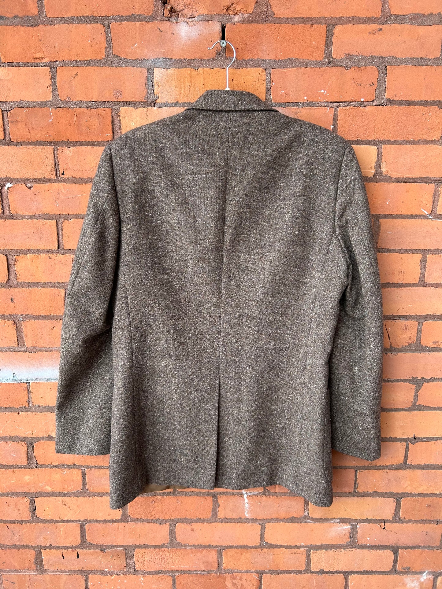 90’s Vintage Taupe Brown Wool Blazer / Size L