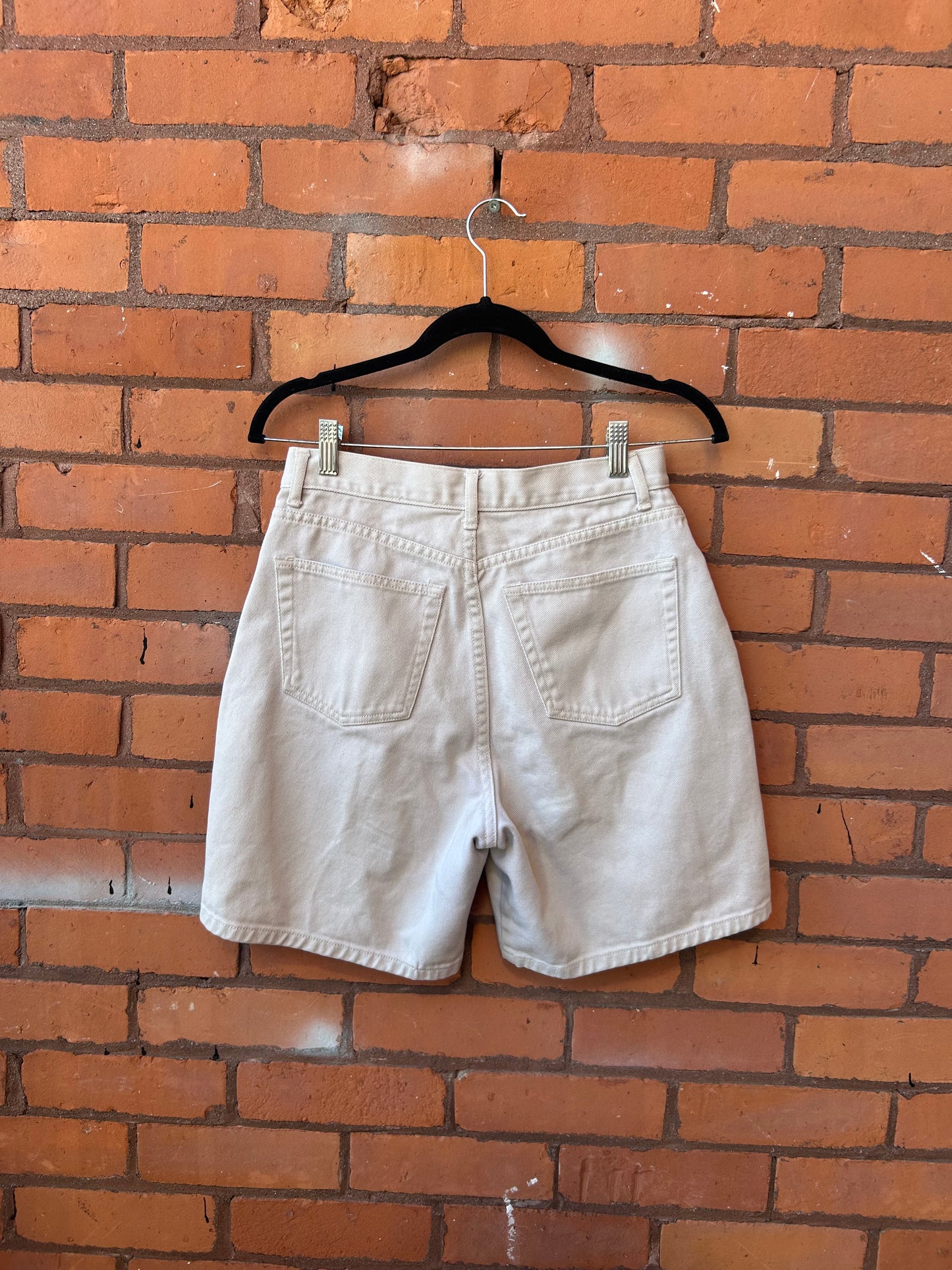 90’s Vintage Gap Beige Denim Mid Length Shorts / 28 Waist