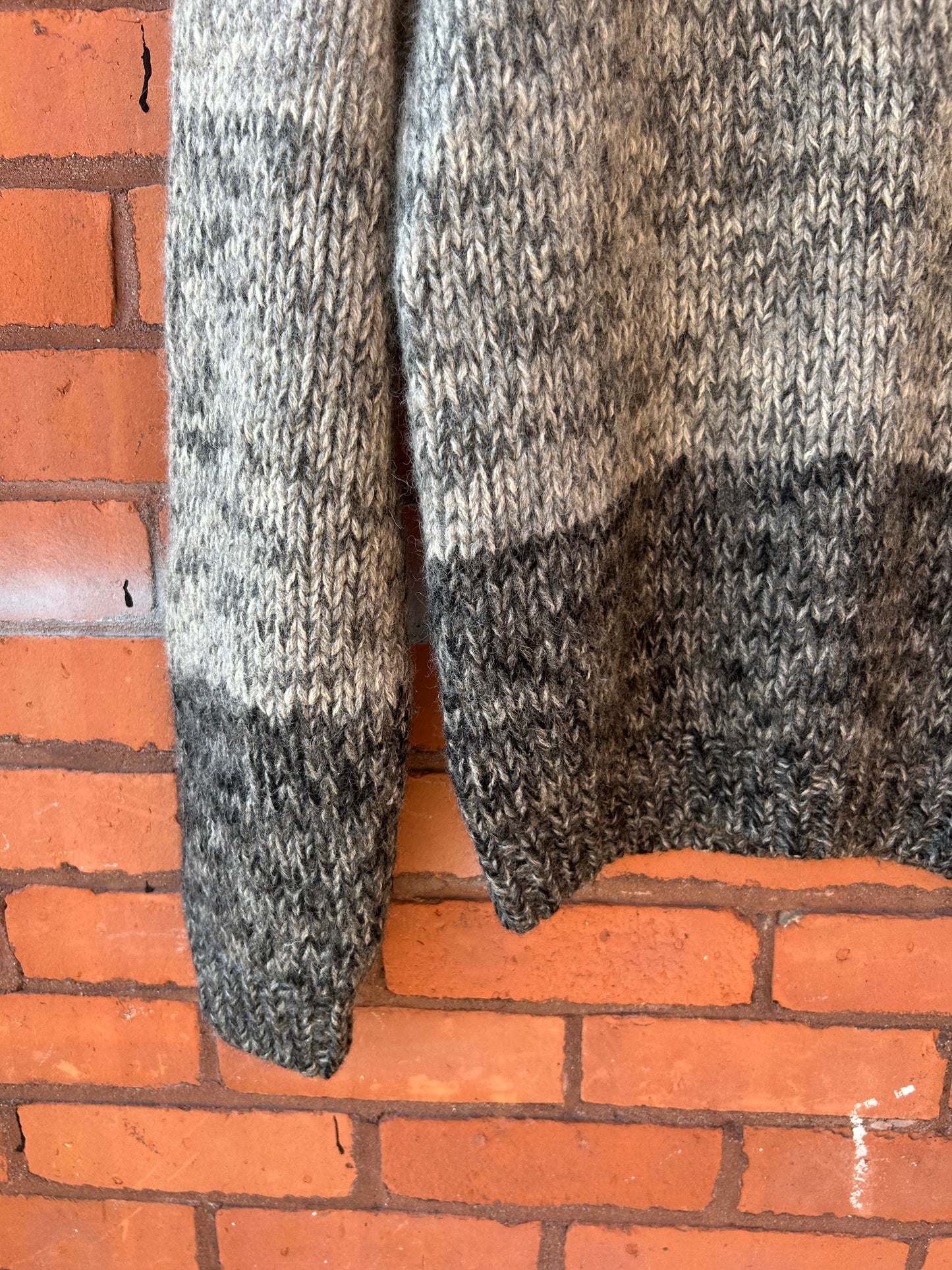90’s Vintage Grey Shetland Wool Chunky Knit Sweater / Size M