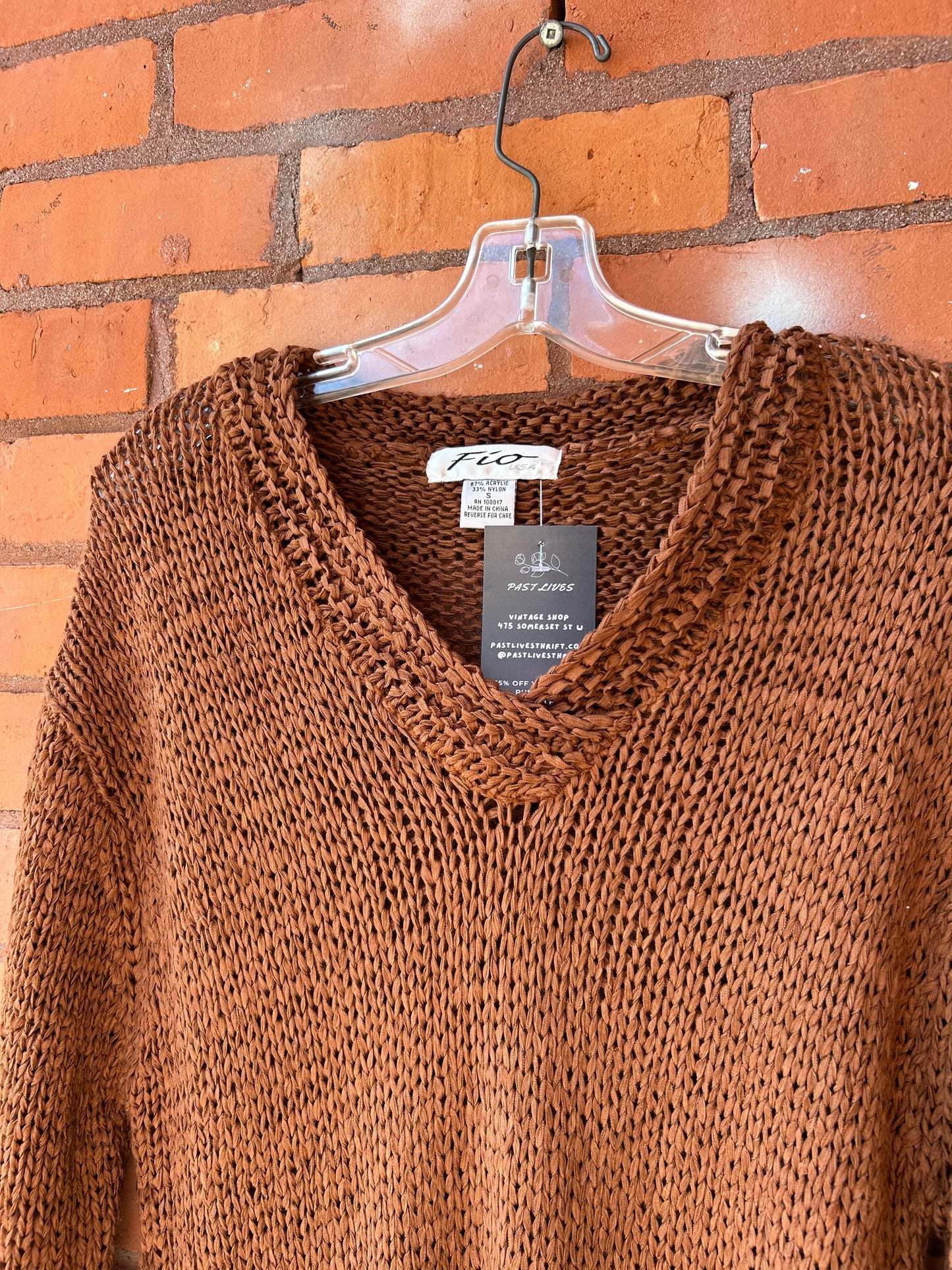 90’s Vintage Cinnamon Crotchet Style Sweater / Size S