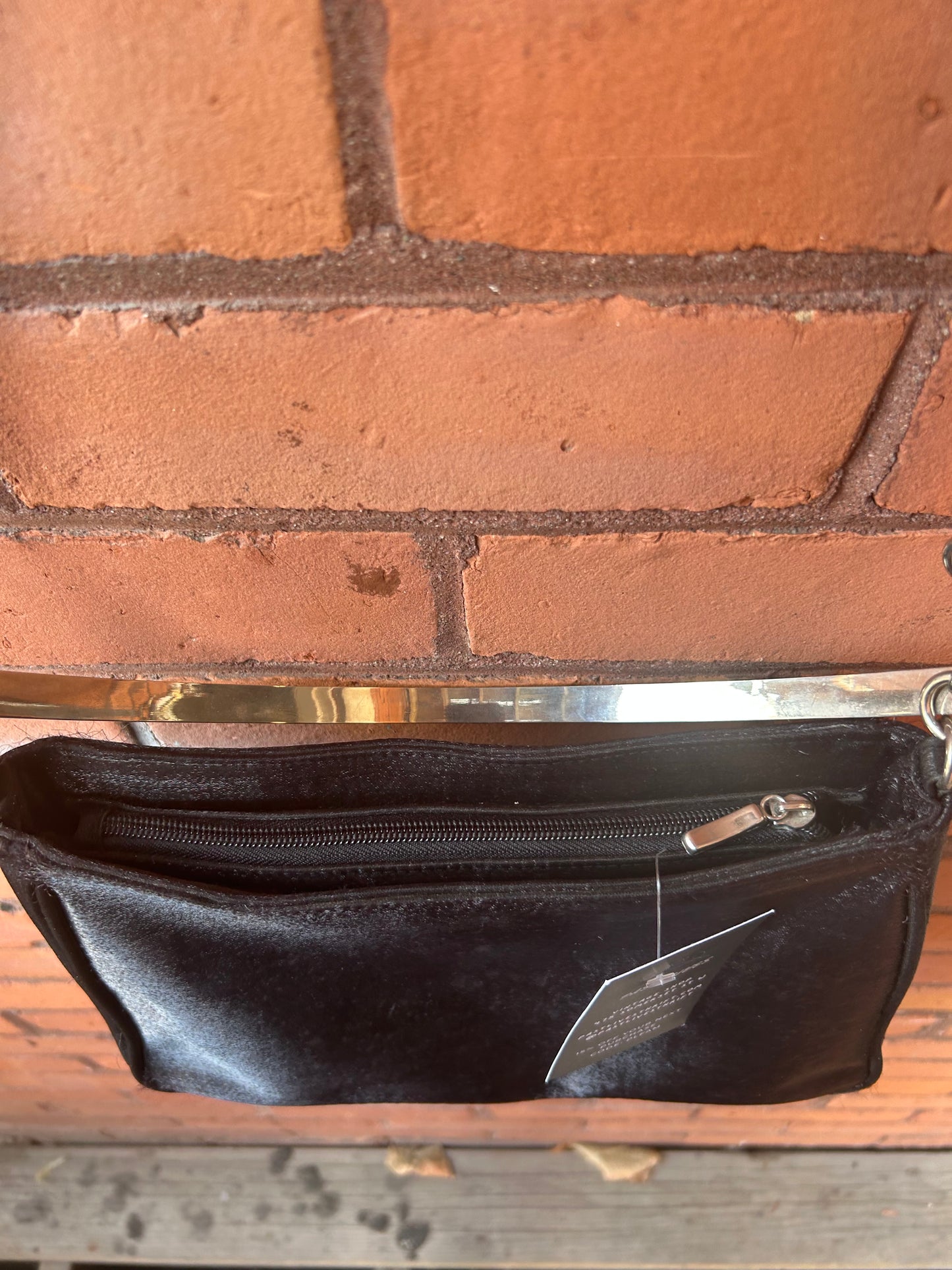 90’s Vintage Black Nylon Silver Handle Bag