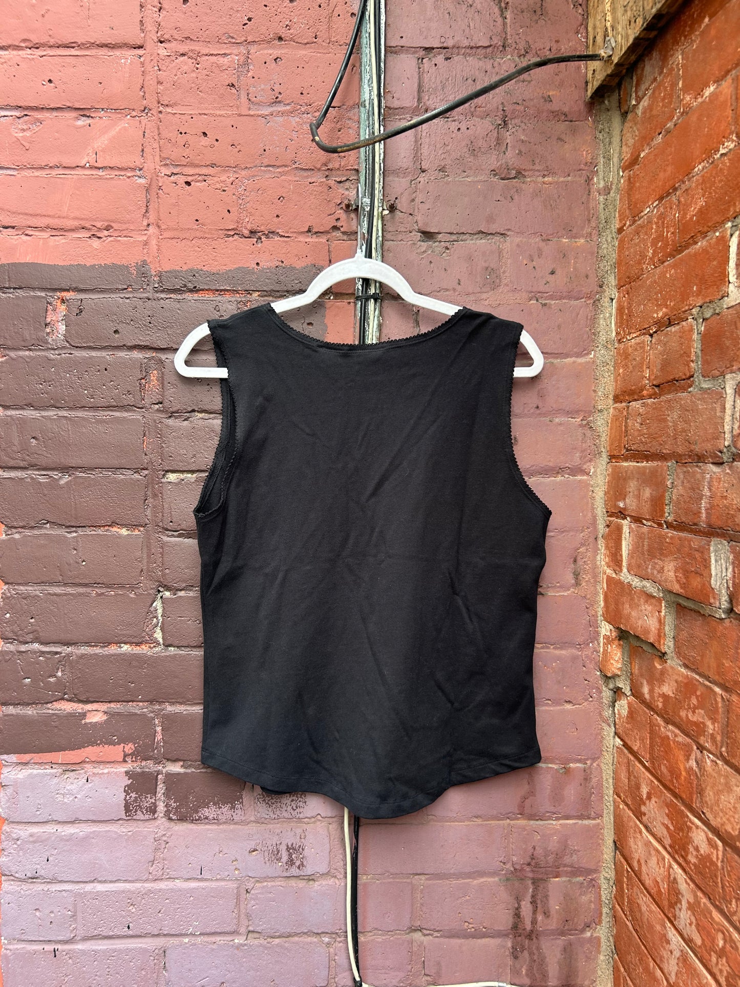 90’s Vintage Black Corset Style Tank / Size XL