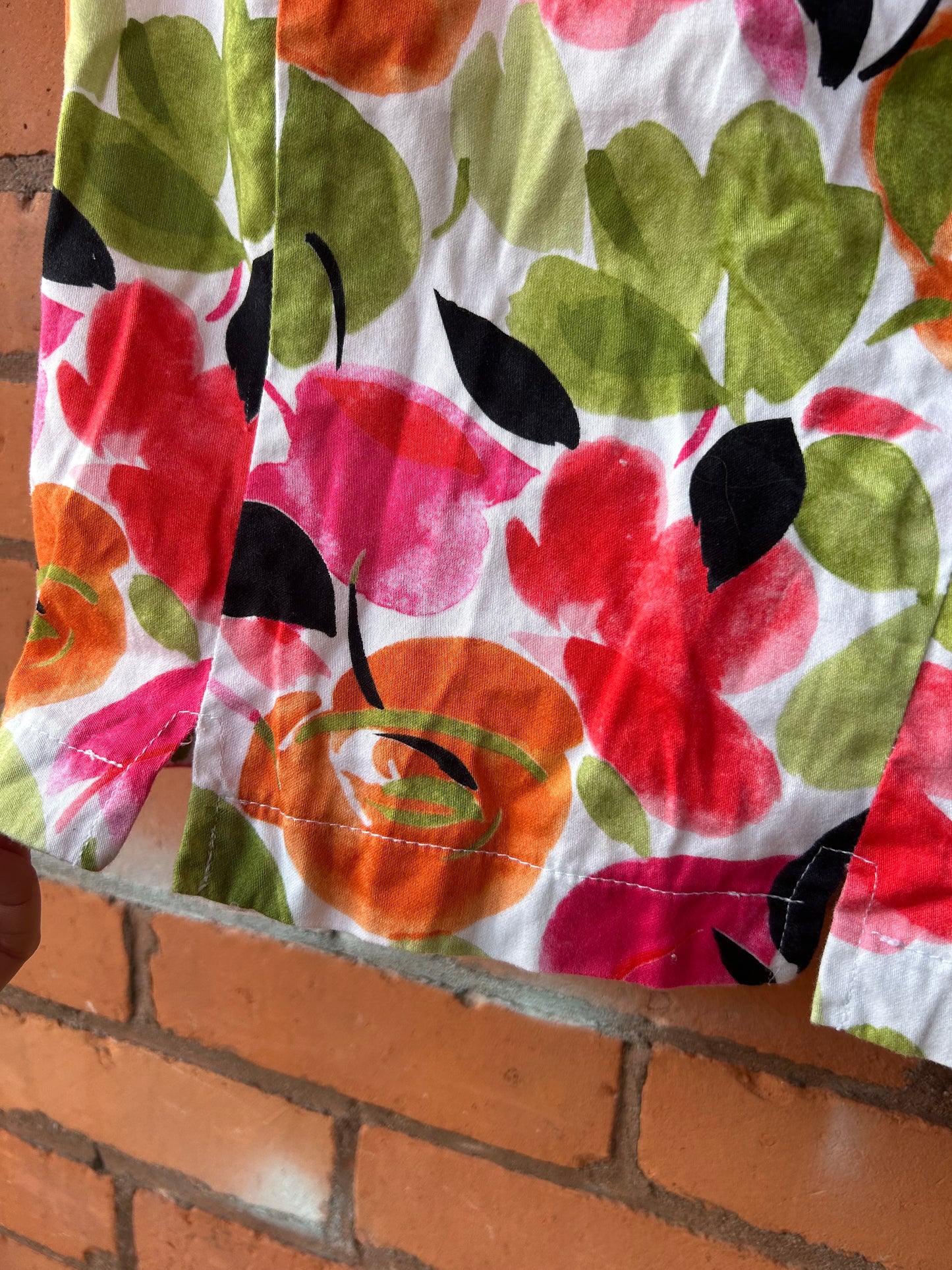 90’s Vintage Bright Floral Structured Crop Tank Top / Size M