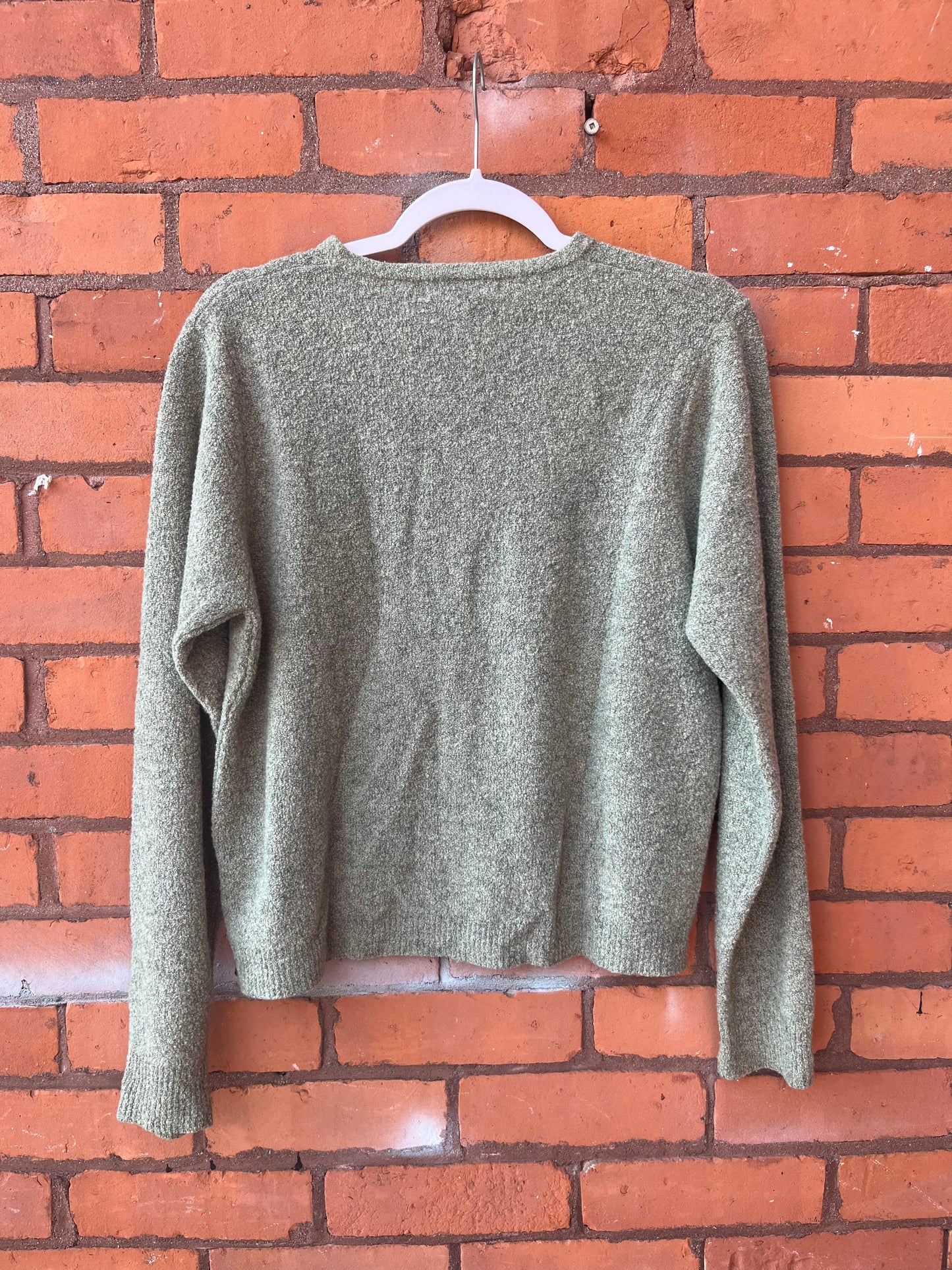 90’s Vintage Sage Green Textured Cardigan / Size M