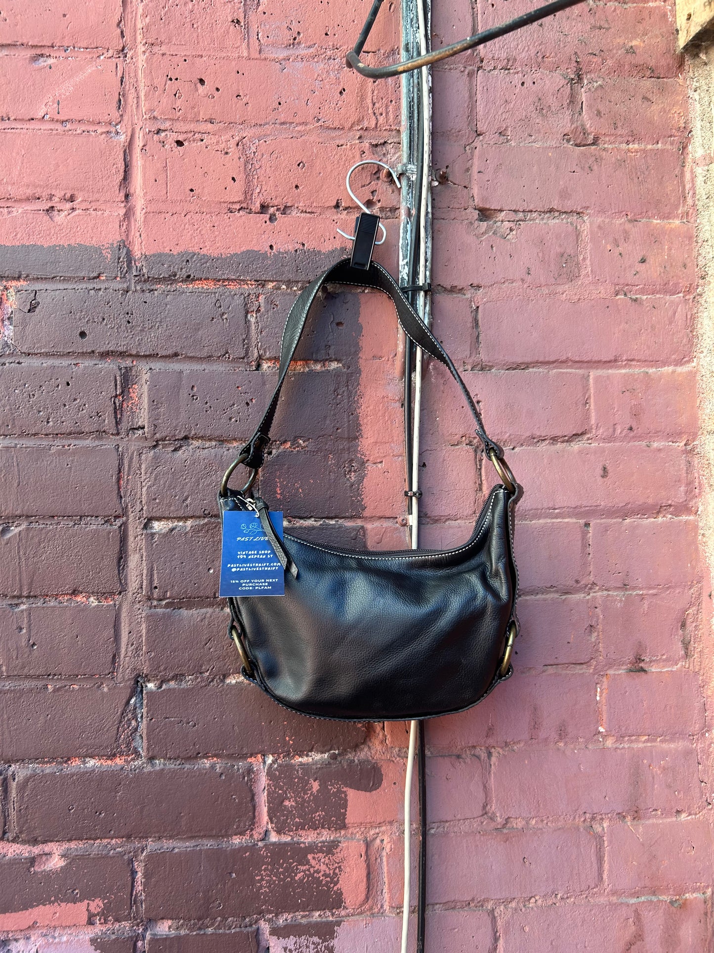 Y2K Vintage Danier Black Leather Shoulder Purse