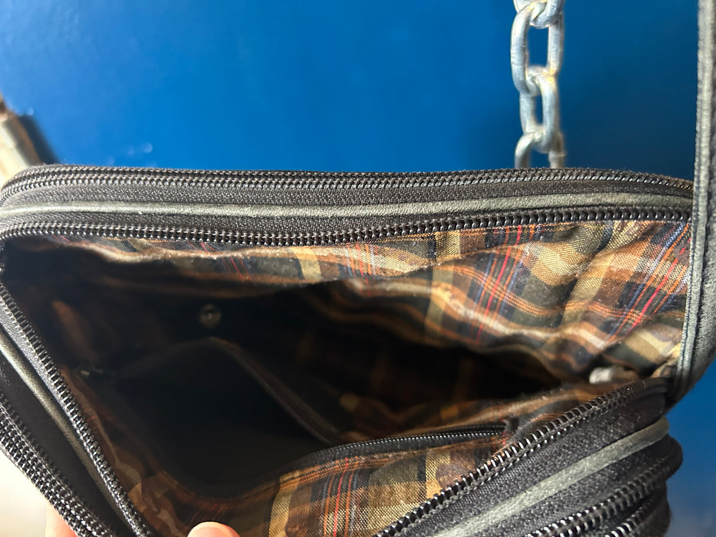 90’s Vintage Square Black Leather Crossbody Bag