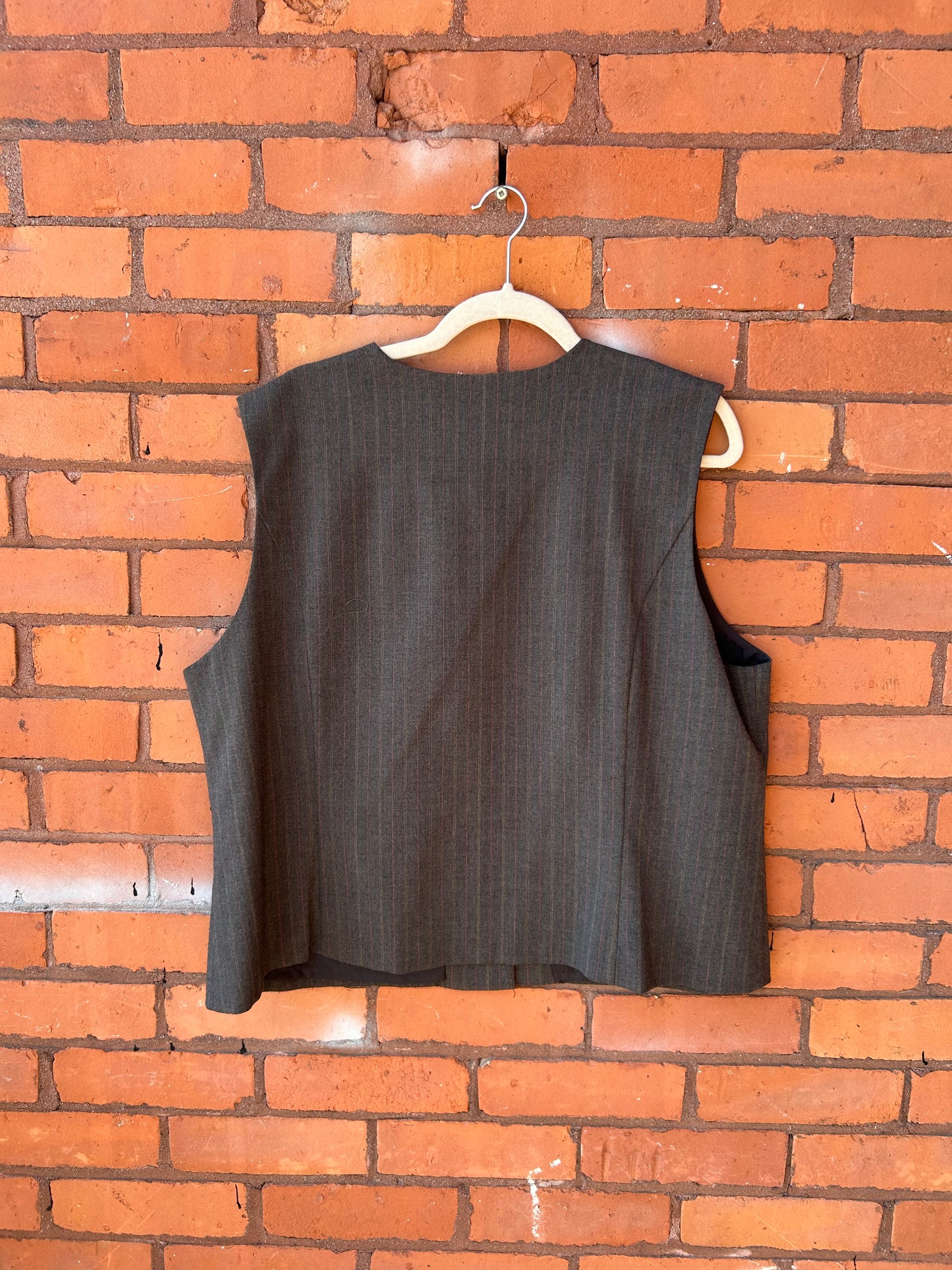 90’s Vintage Charcoal Plaid Vest / Size XL