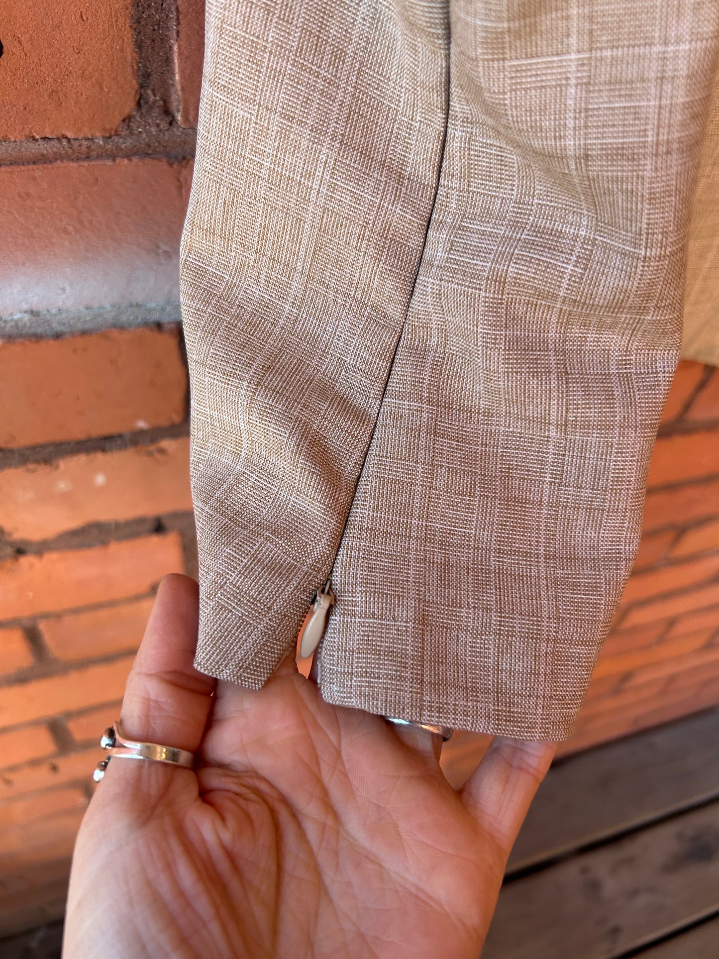 90’s Vintage Beige Structured Tank Top / Size XL