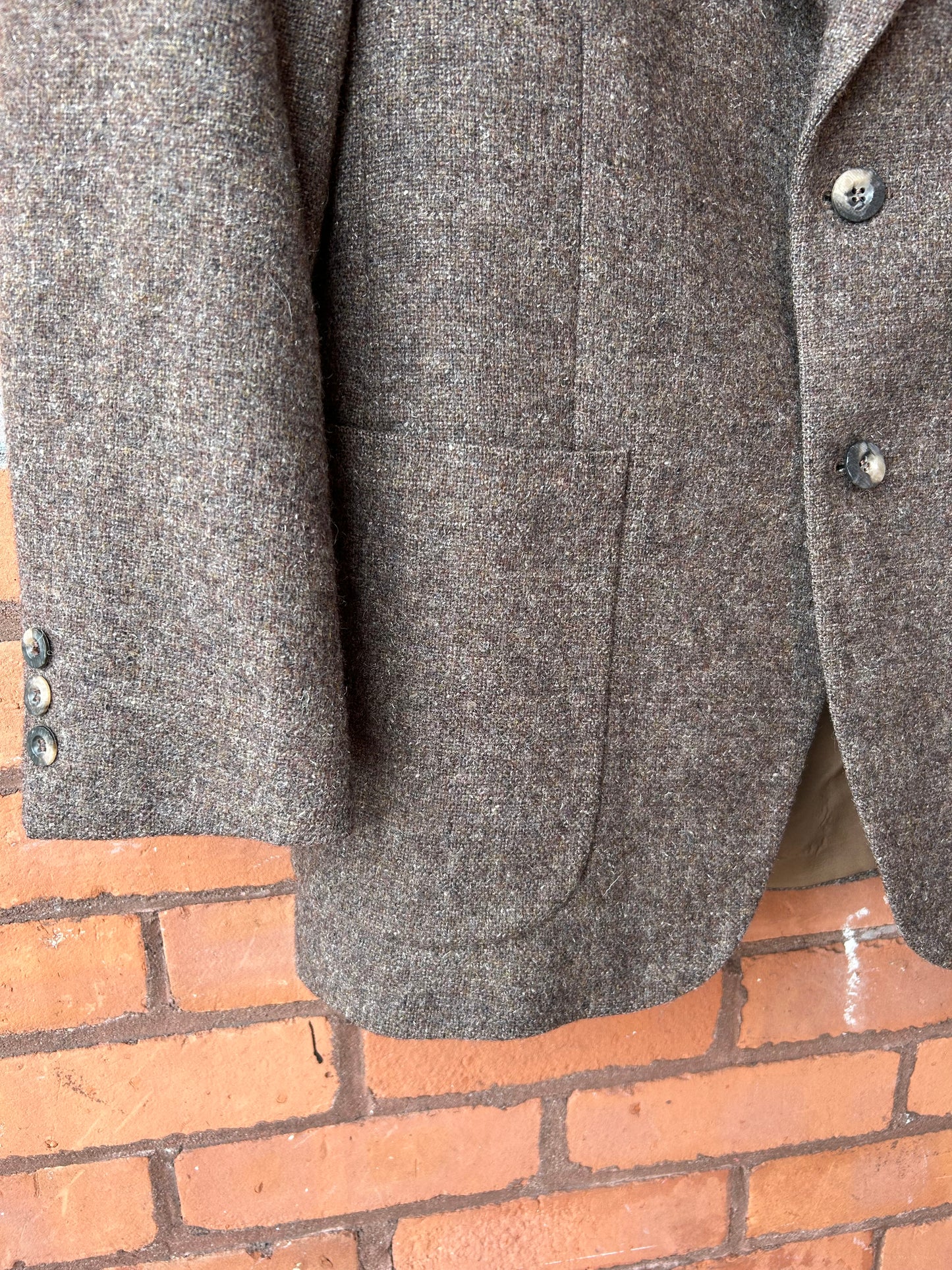 90’s Vintage Taupe Brown Wool Blazer / Size L