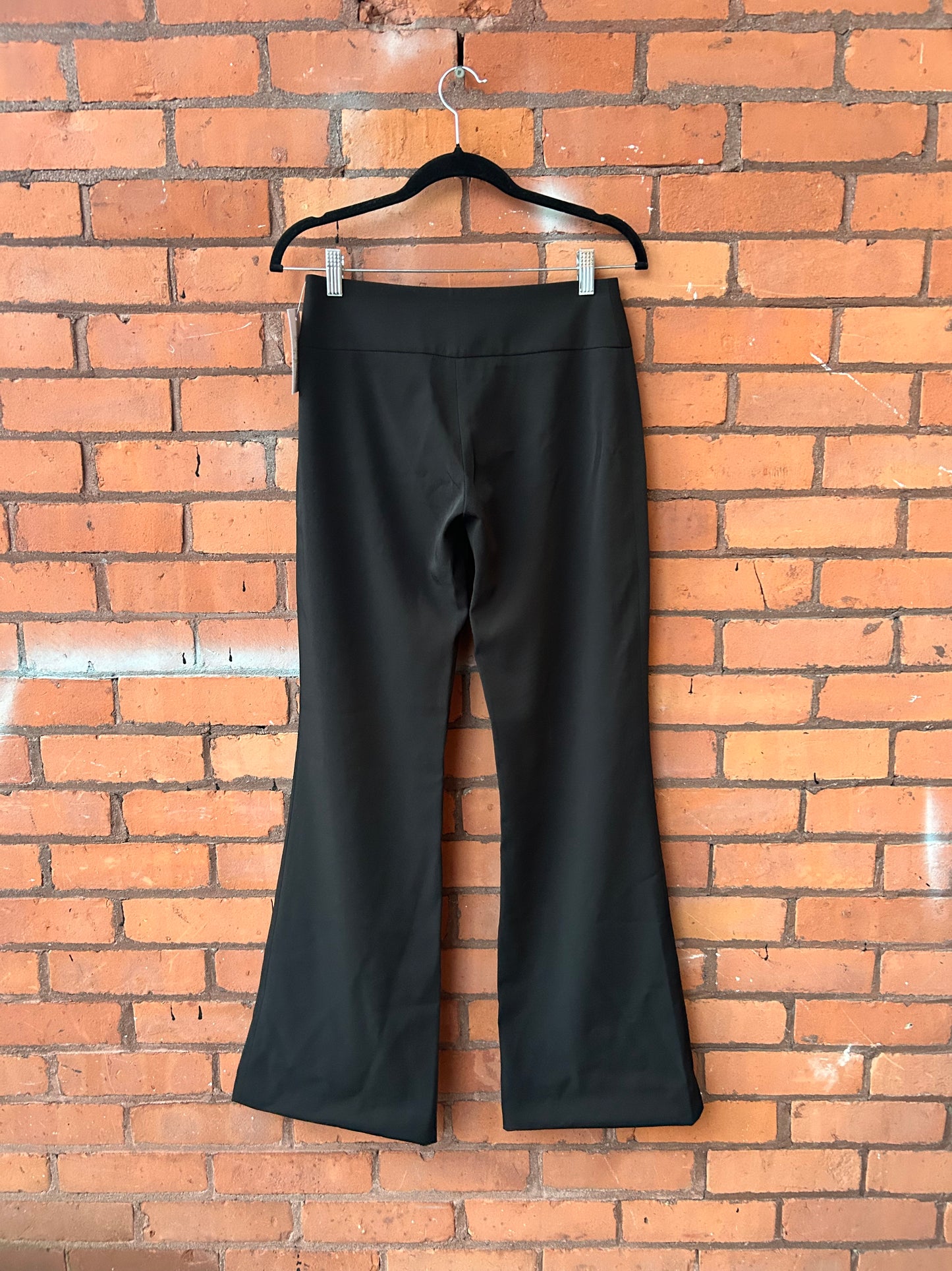 90’s Vintage Black Grommet Belt Low Rise Flare Pants / 29 Waist