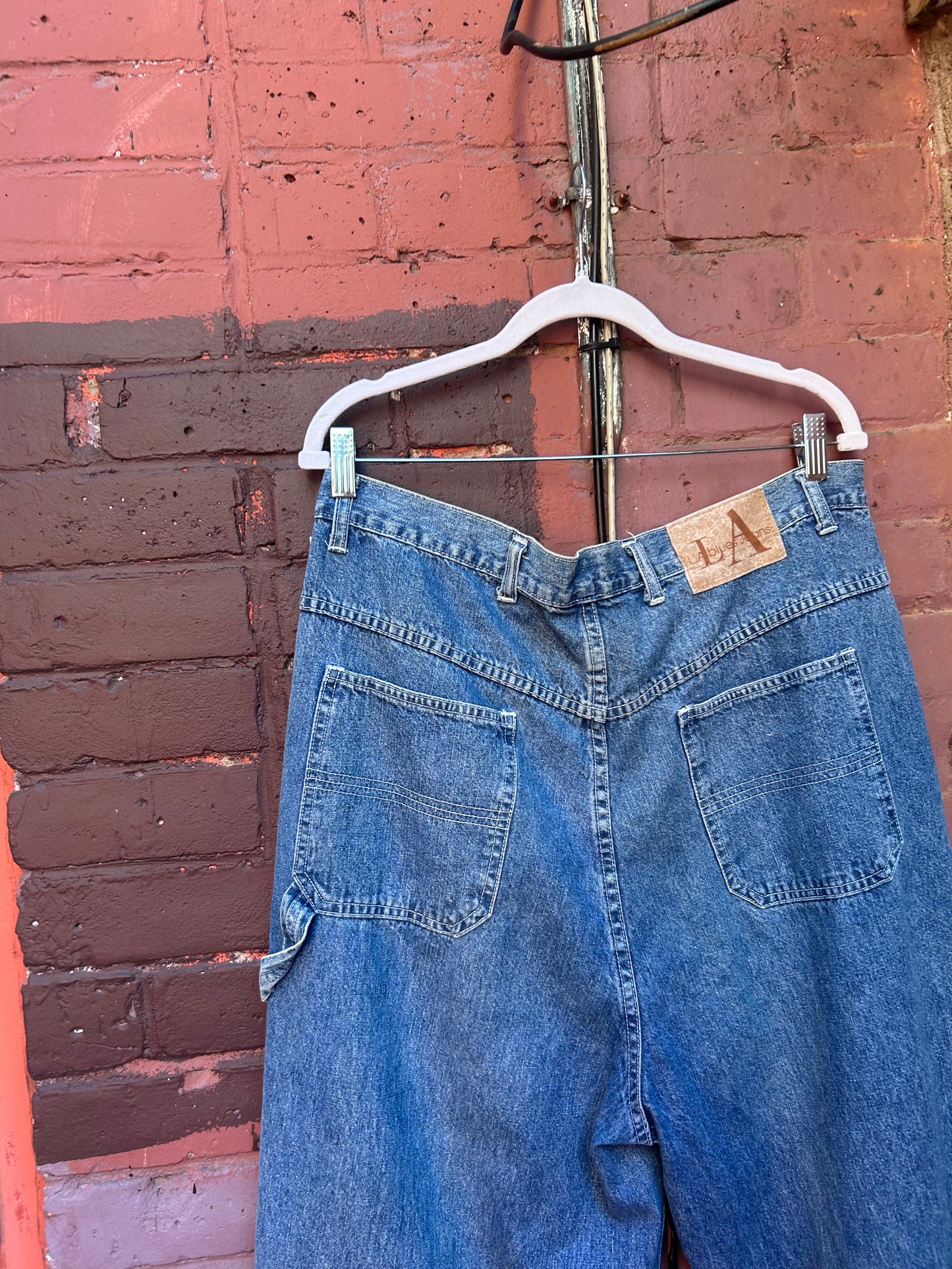 90's Vintage Faded Blue Carpenter Jeans / 38 Waist