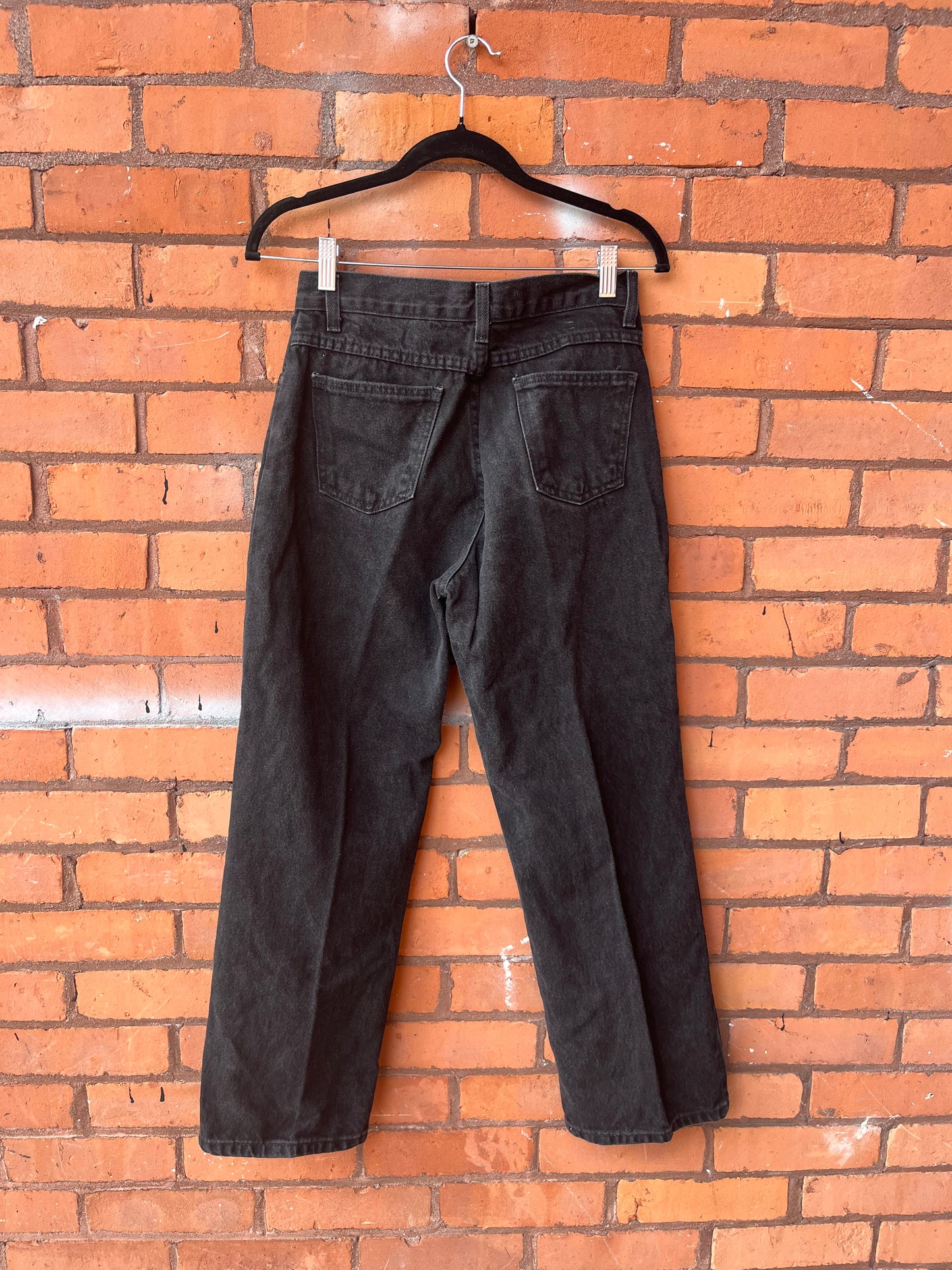 90’s Vintage Faded Black Straight Leg Jeans / 27 Waist