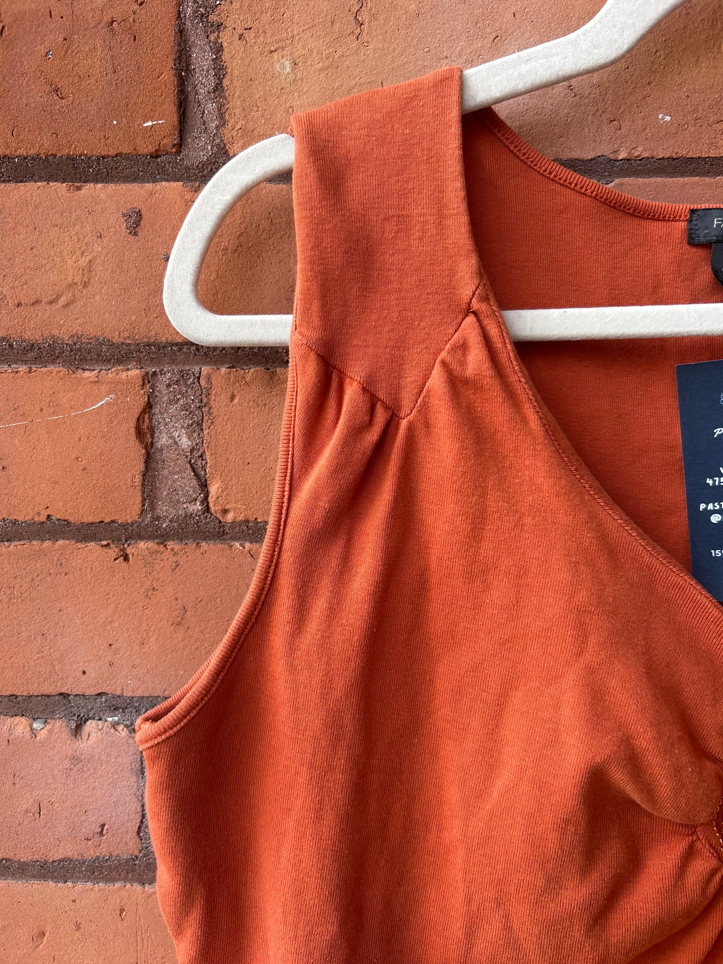 Y2K Vintage Orange Cotton & Sequin Boho Tank Top / Size 3X