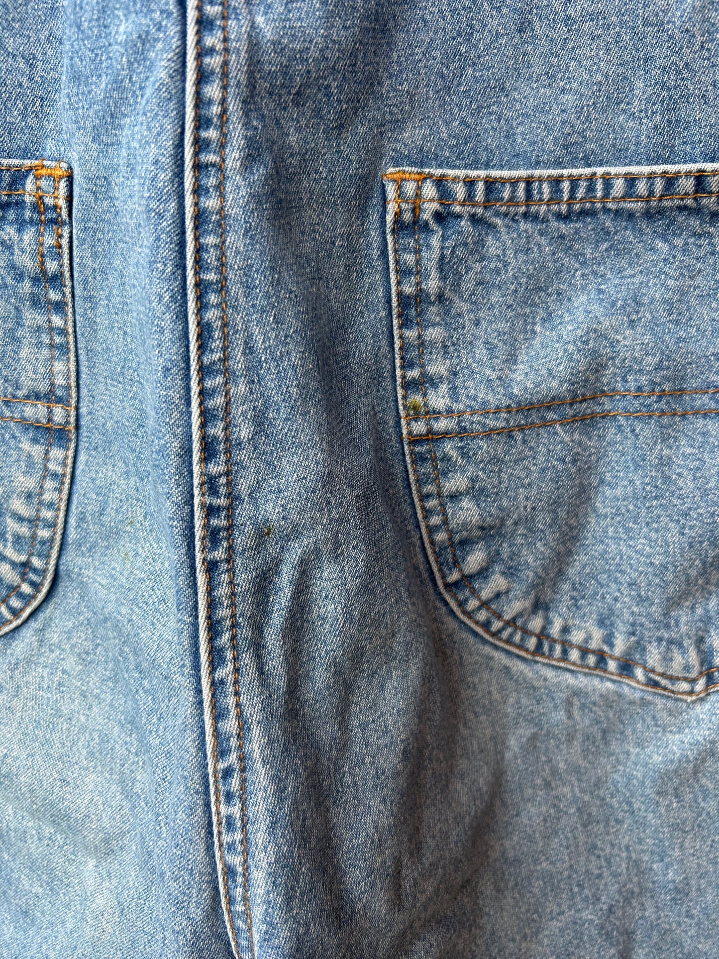 90’s Vintage Denim Short Overalls / 36 Waist