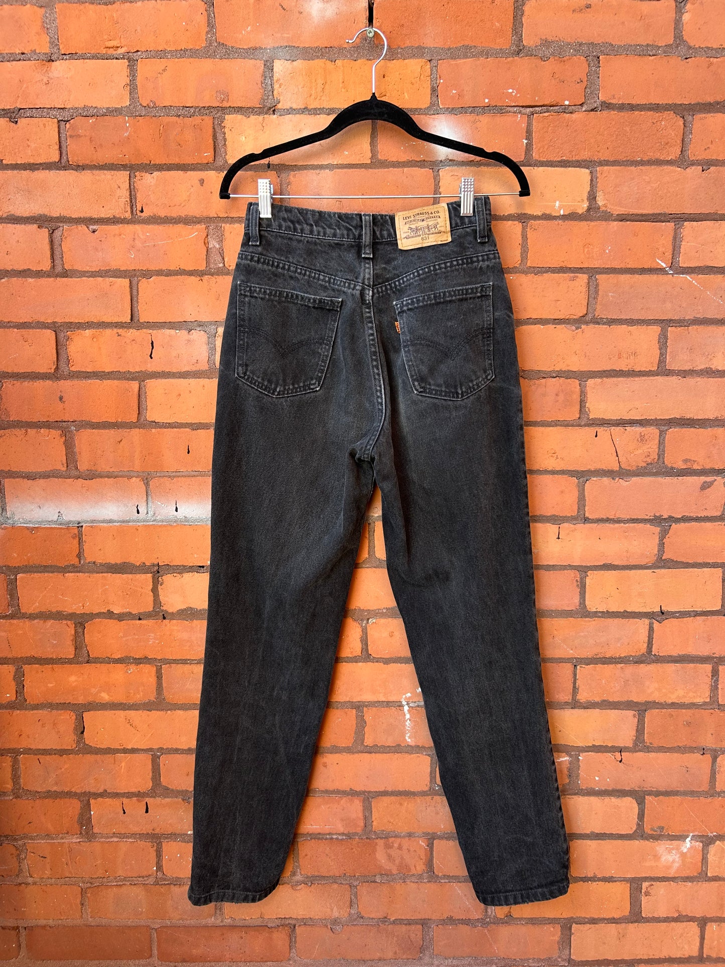90’s Vintage Levi’s Orange Tab 631 Black High Waist Jeans / 27 Waist