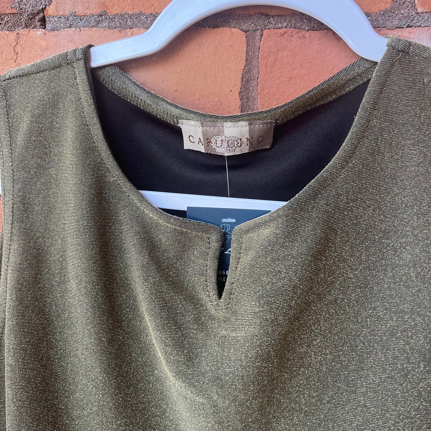 90’s Vintage Gold Shimmer Tank Top / Size M