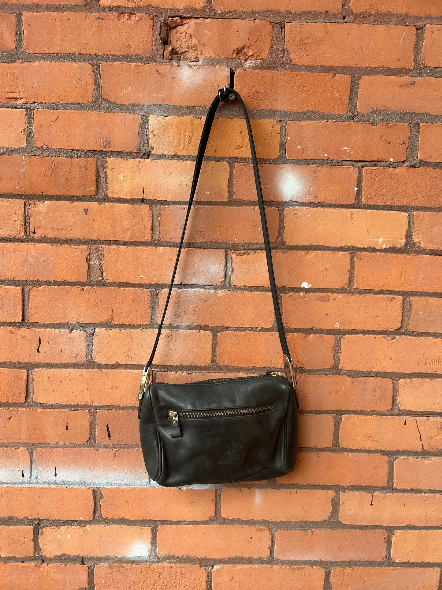 90’s Vintage Black Leather Crossbody Everyday Purse