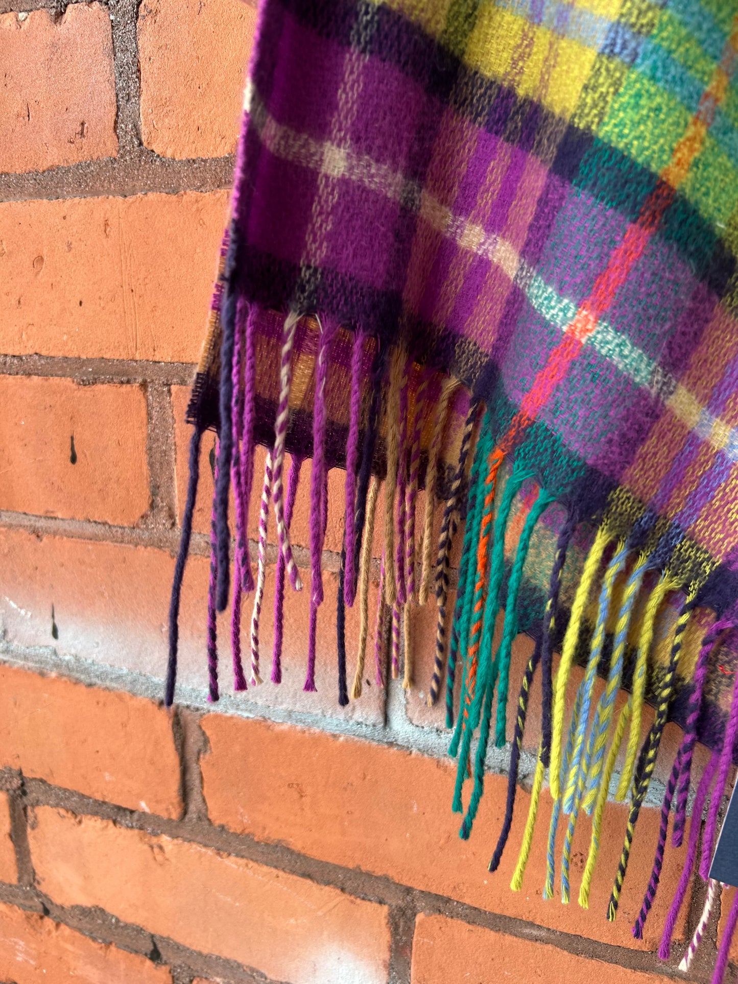 80’s Vintage Bright Plaid Scarf