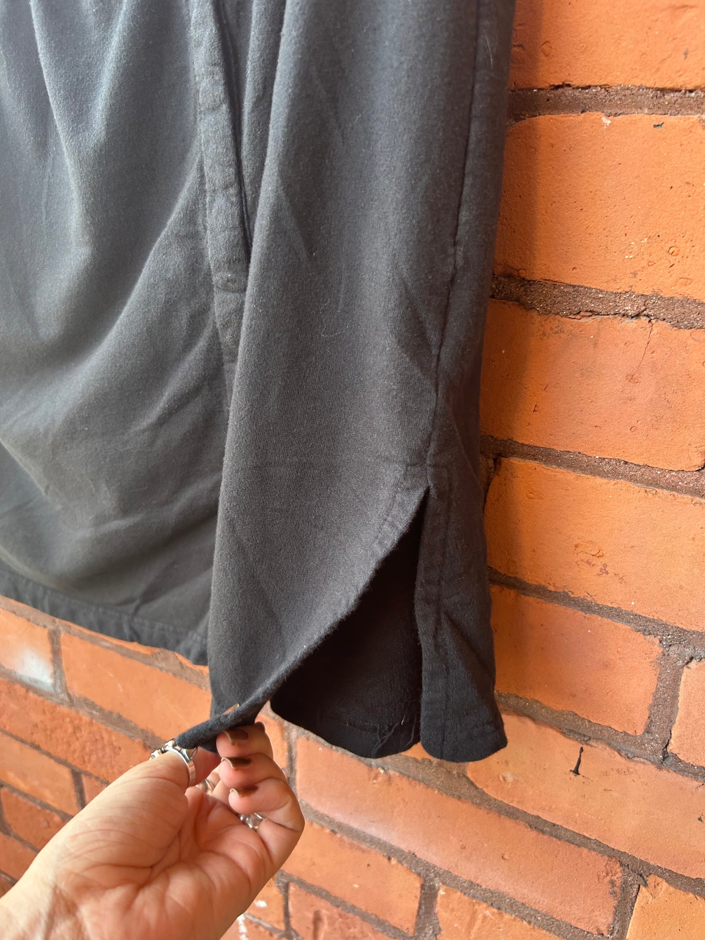 90’s Vintage Black Cotton Sporty Mini Skirt / 40 - 46 Waist