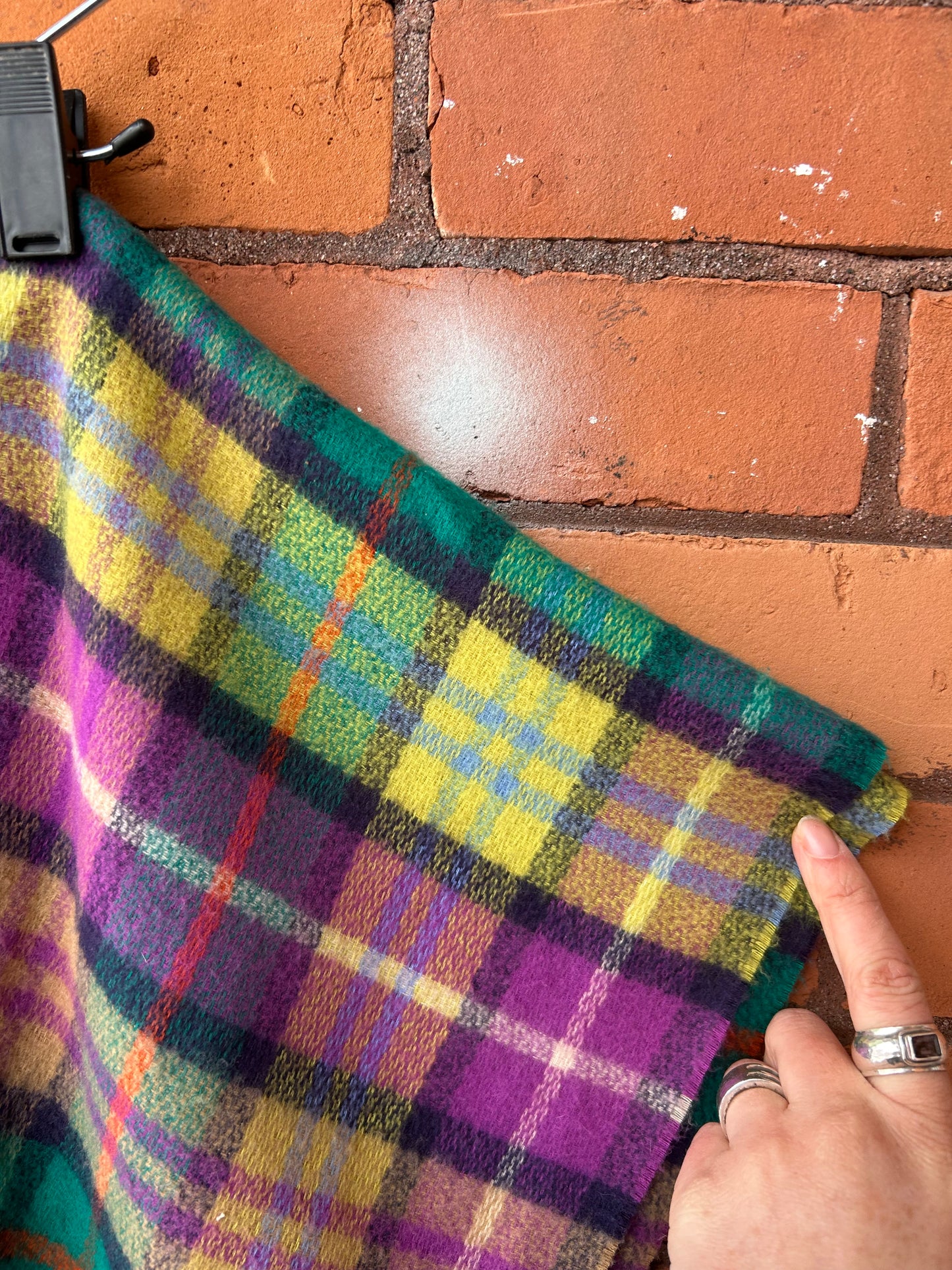 80’s Vintage Bright Plaid Scarf