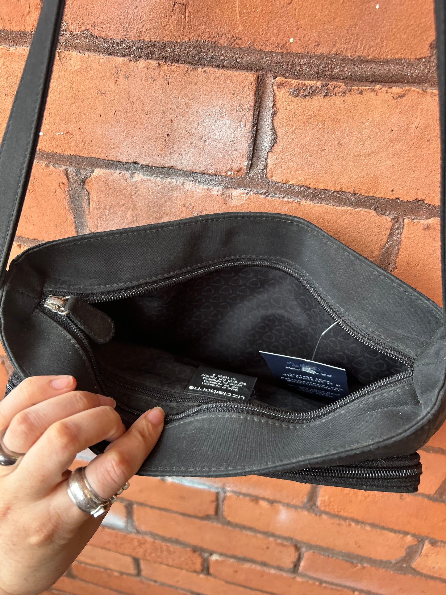 Y2K Vintage Black Nylon Quilt Shoulder Purse