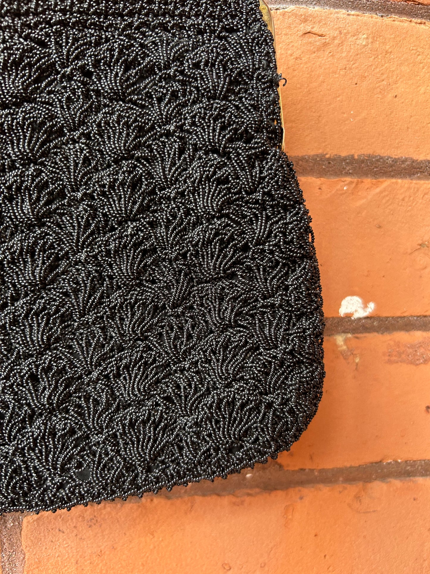 80’s Vintage Black Beaded Chain Purse