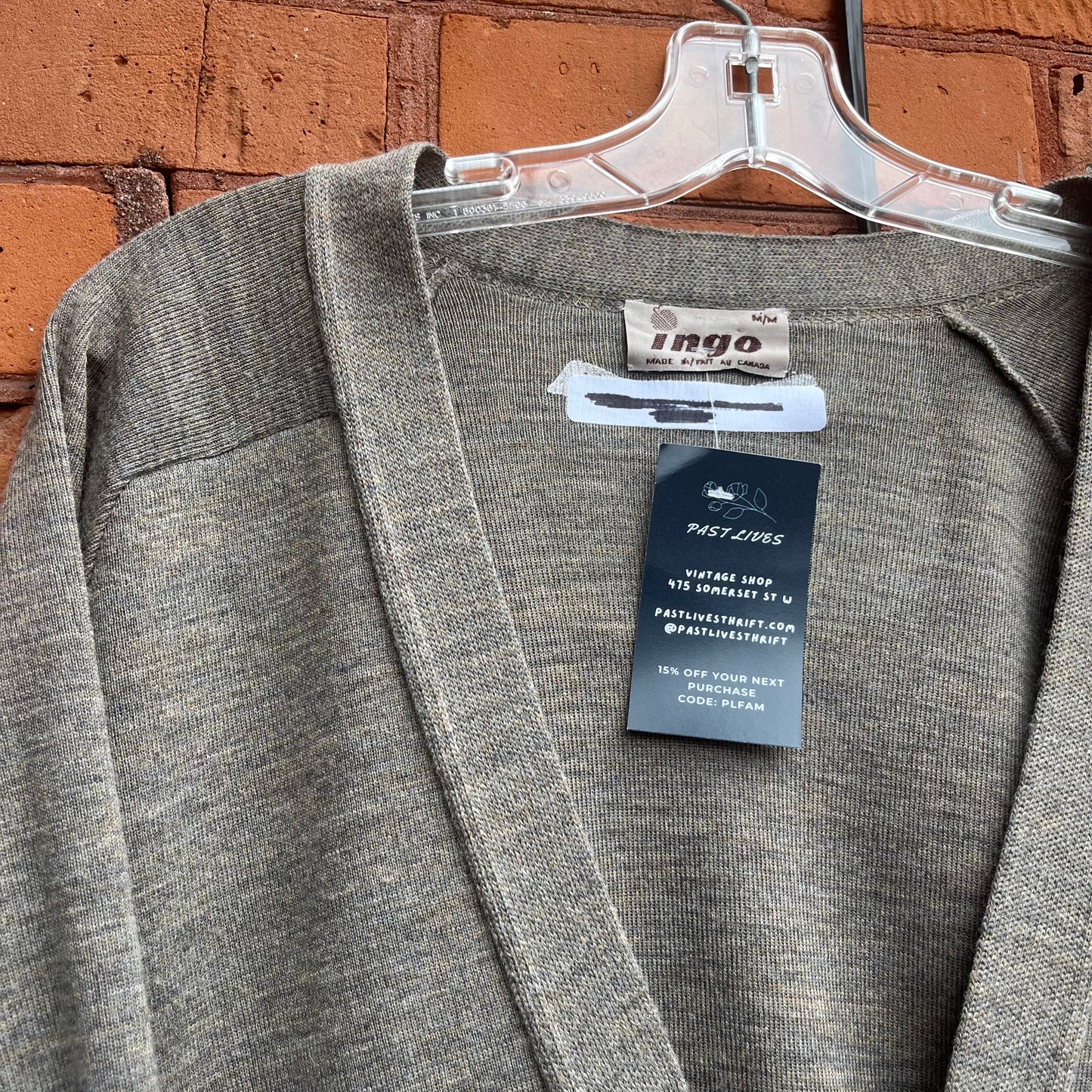 90’s Vintage Taupe Slouchy Wool Blend Cardigan / Size M