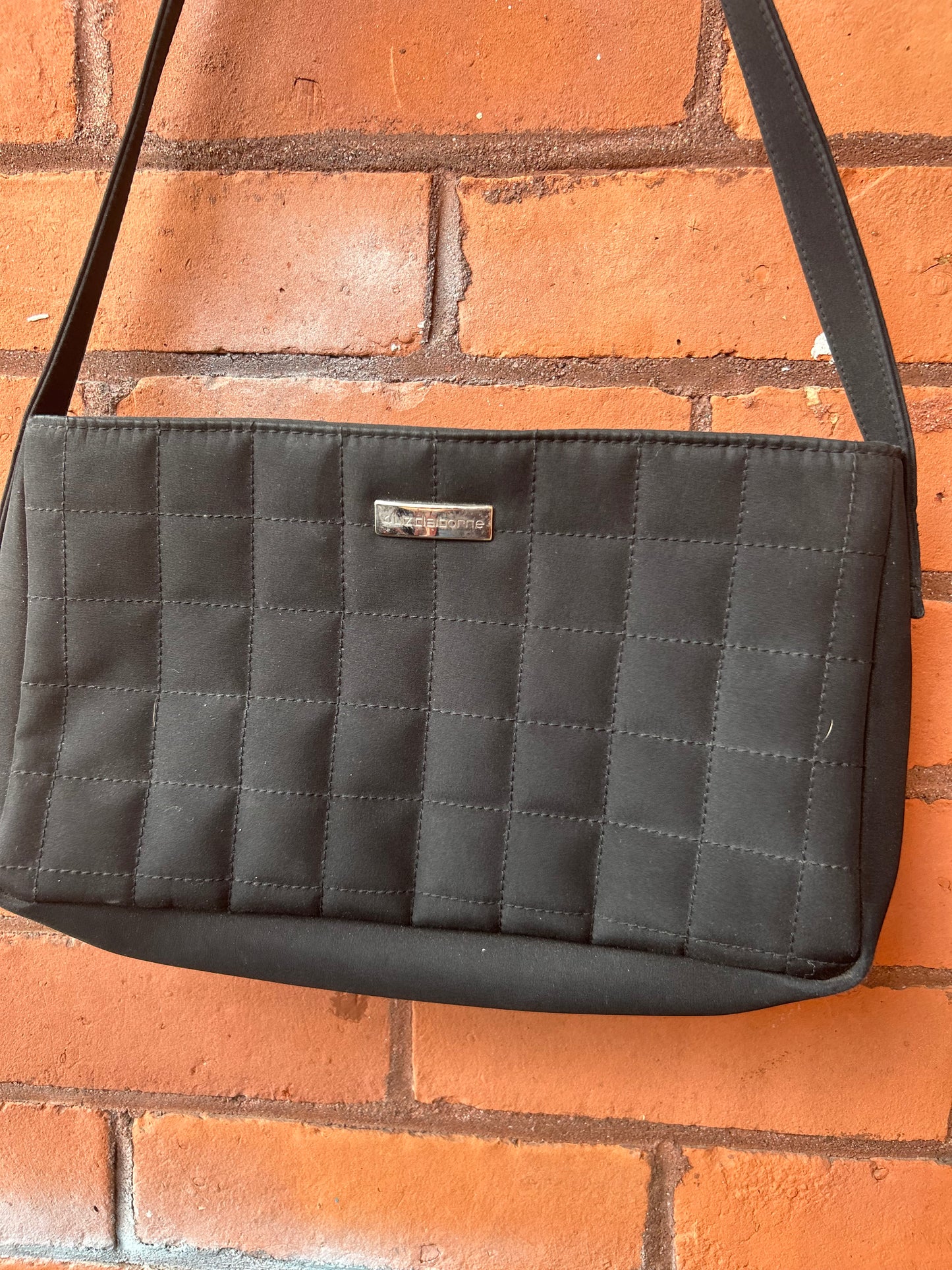 Y2K Vintage Black Nylon Quilt Shoulder Purse
