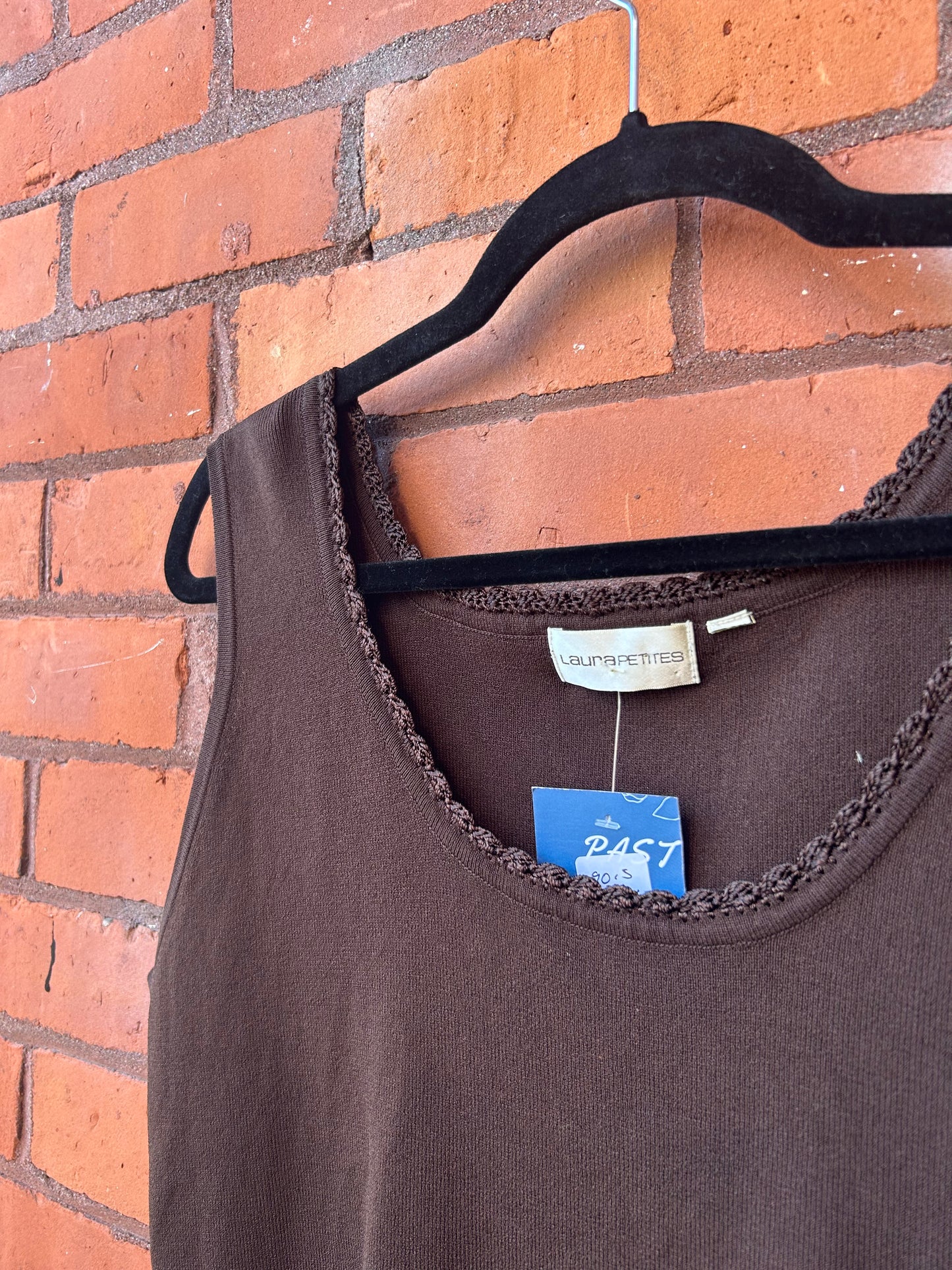 90’s Vintage Brown Ribbed Tank Top / Size XXL