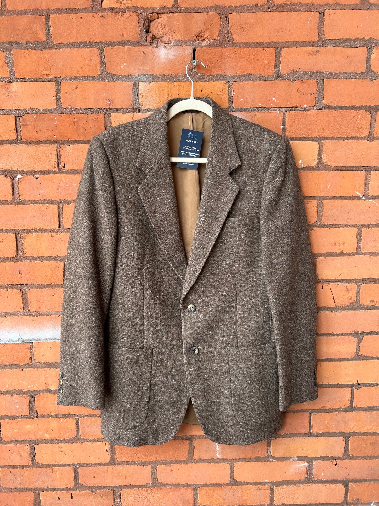 90’s Vintage Taupe Brown Wool Blazer / Size L