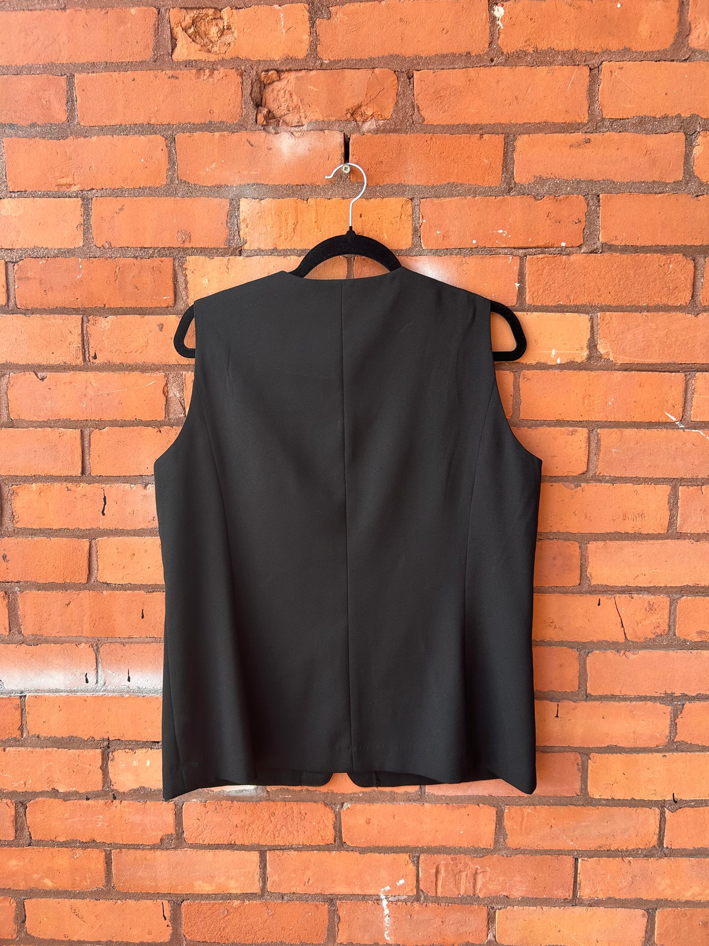 90’s Vintage Black Button Down Vest / Size XL