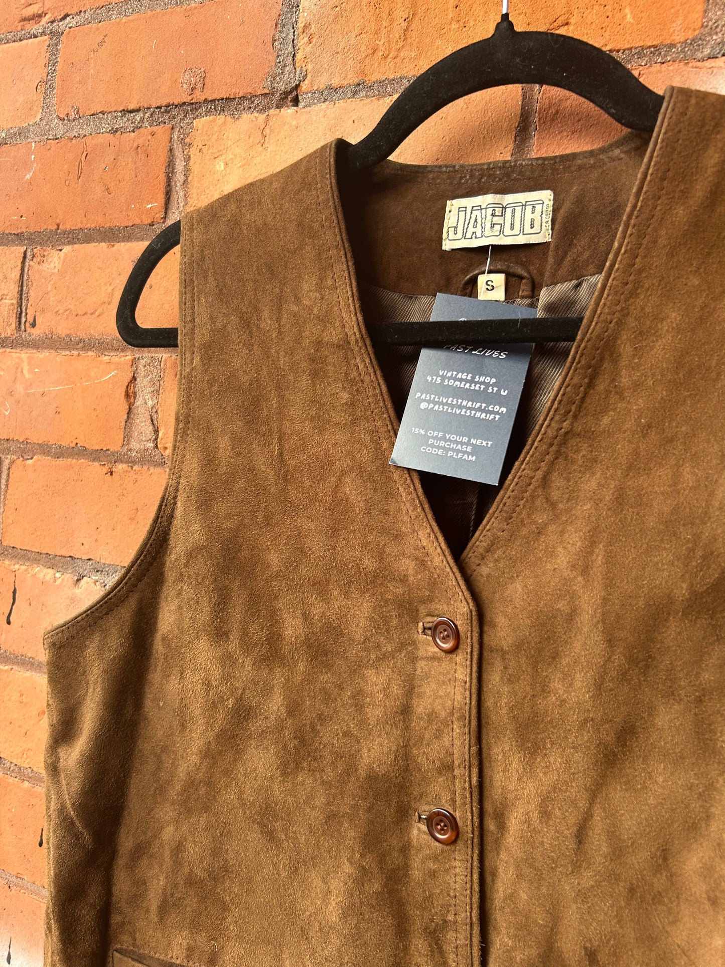 90’s Vintage Brown Suede Vest / Size M