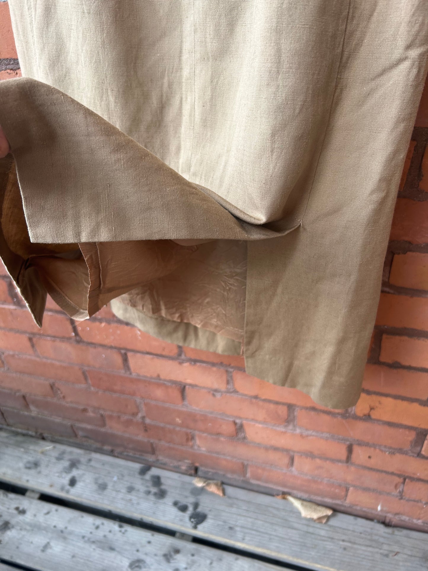 90’s Vintage Beige Linen Blend Maxi Skirt / 28 Waist