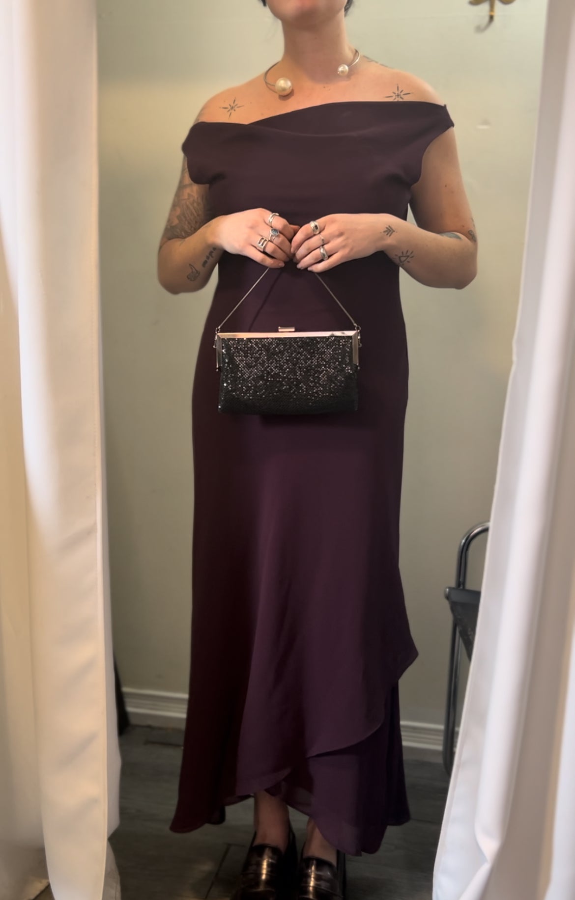 Y2K Vintage Black Shiny Chain Purse