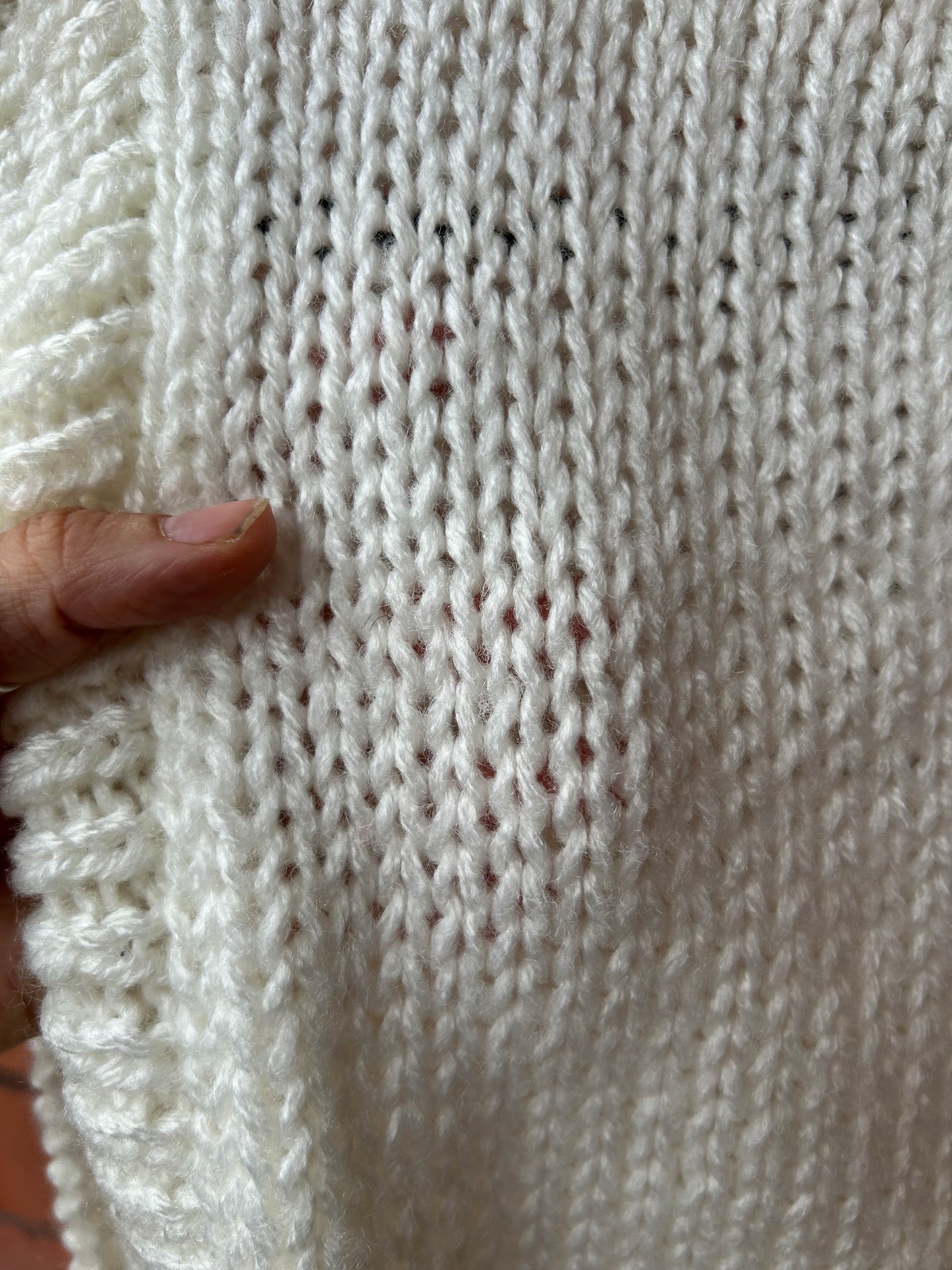 80’s Vintage White Sweater Vest / Size S