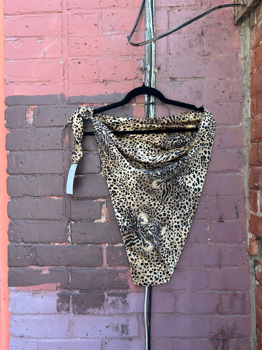 Y2K Vintage Leopard Print Waist / Top Scarf