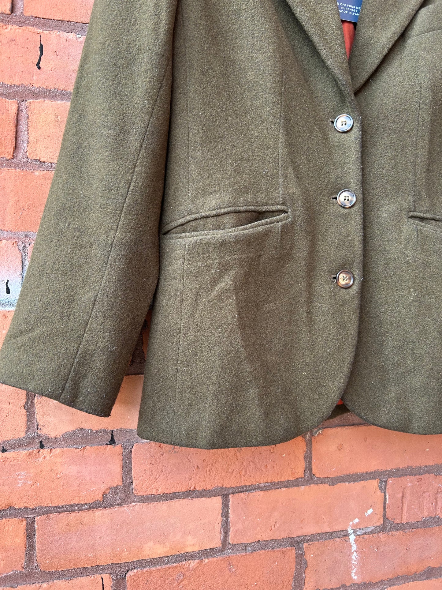 90’s Vintage Gap Olive Green Wool Blazer / Size S
