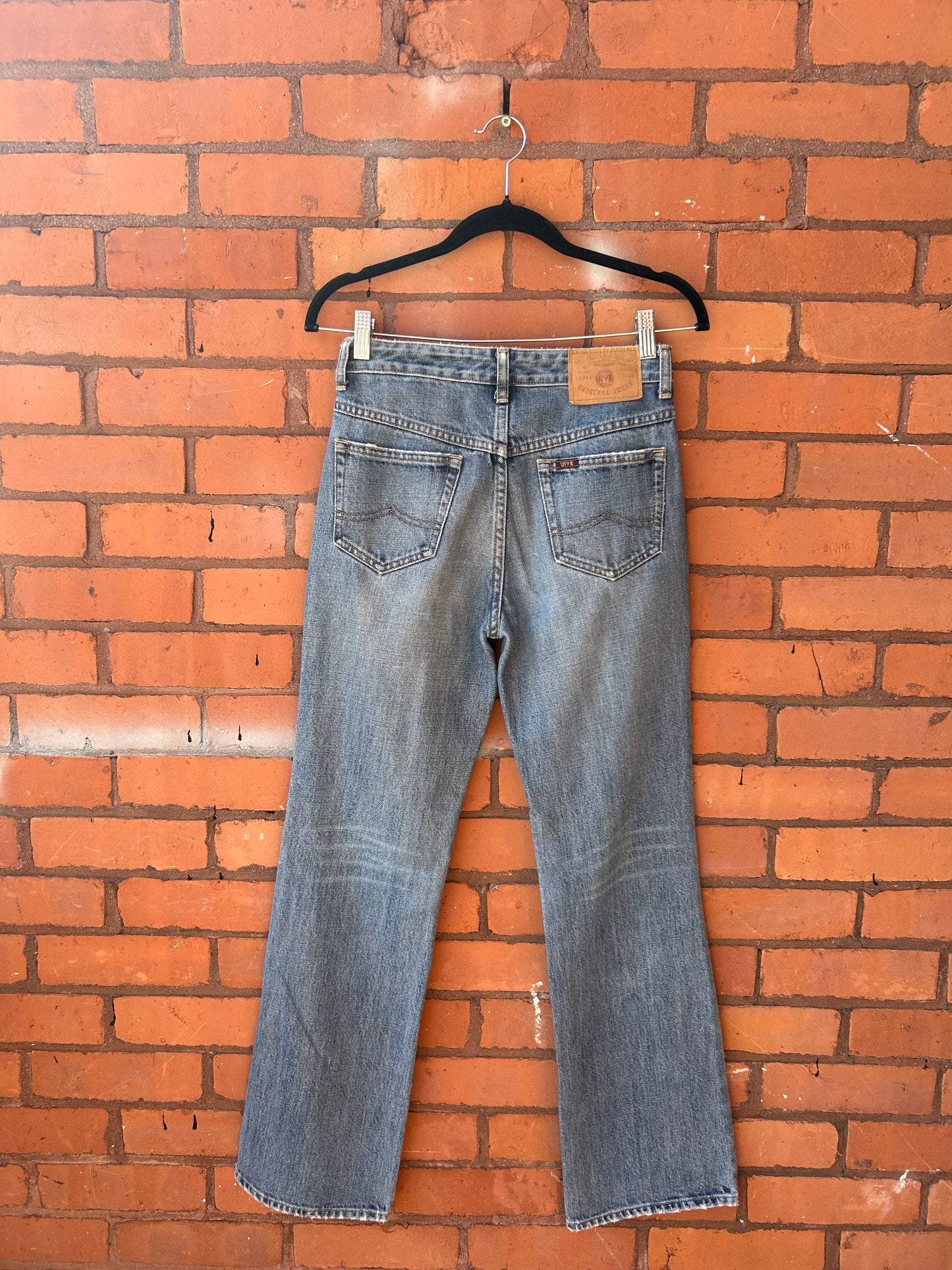 90’s Vintage Faded Blue Mid Rise Boot Cut Jeans / 28 Waist