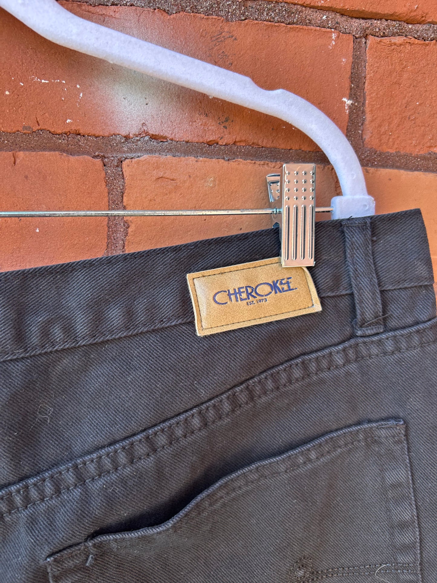 90’s Vintage Classic Black Straight Leg Jeans / 38 Waist