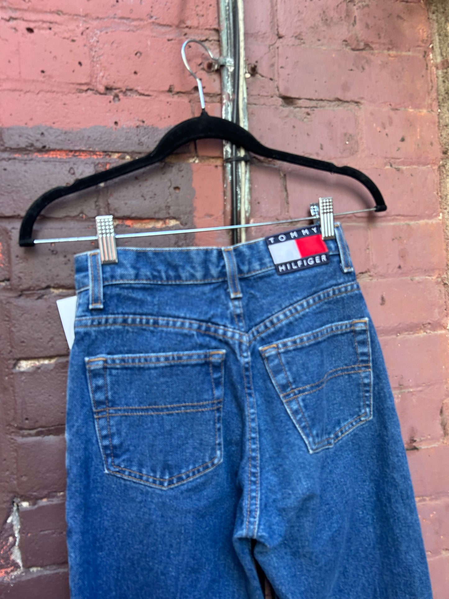 90's Vintage Tommy Hilfiger Blue Mid Rise Flare Jeans / 26 Waist