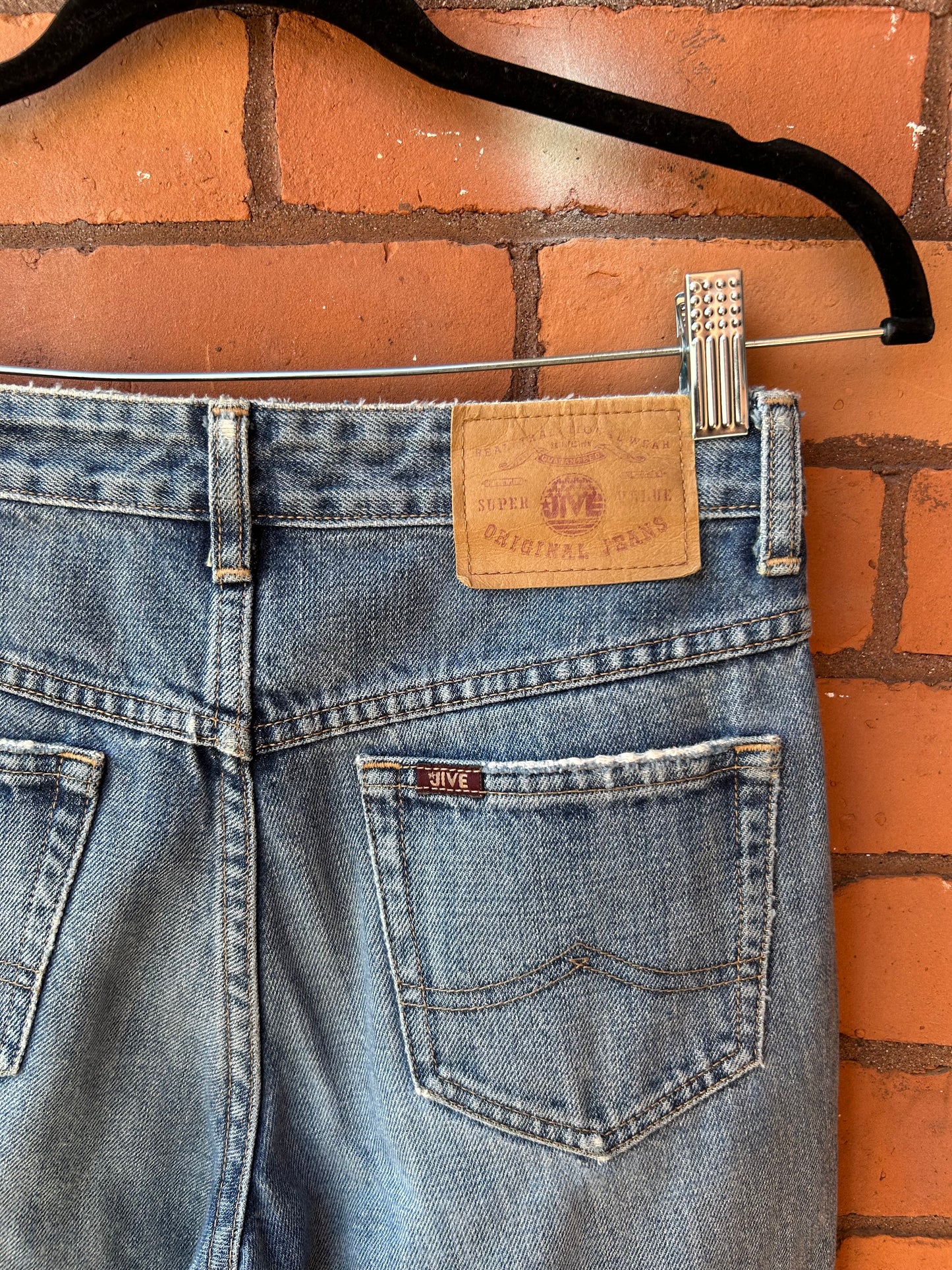 90’s Vintage Faded Blue Mid Rise Boot Cut Jeans / 28 Waist