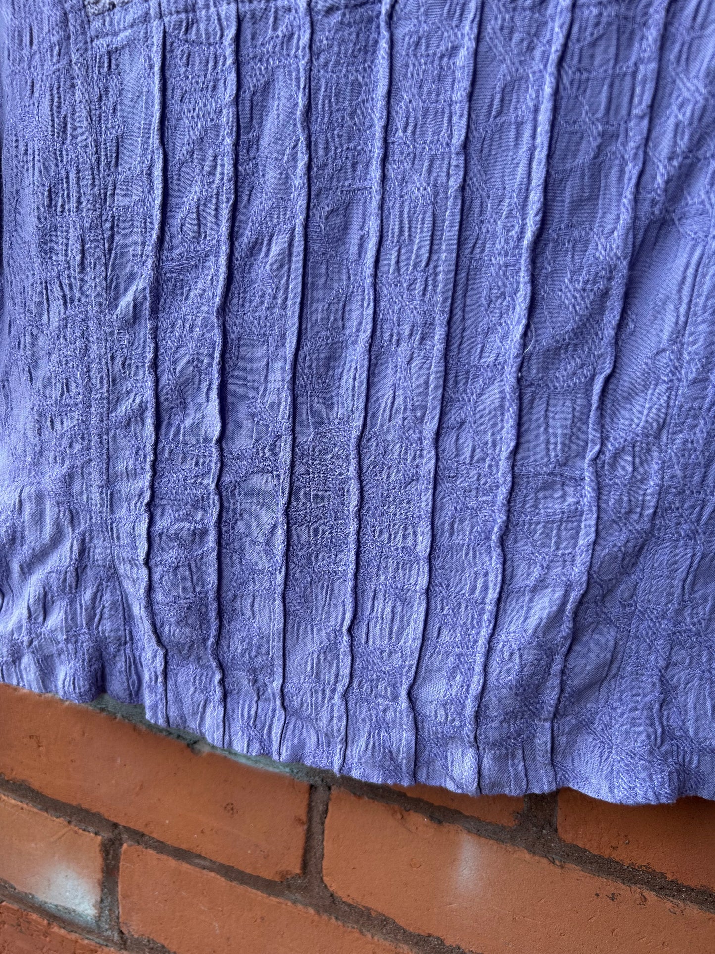 Y2K Vintage Purple Cropped Crotchet Button Down Top / Size M
